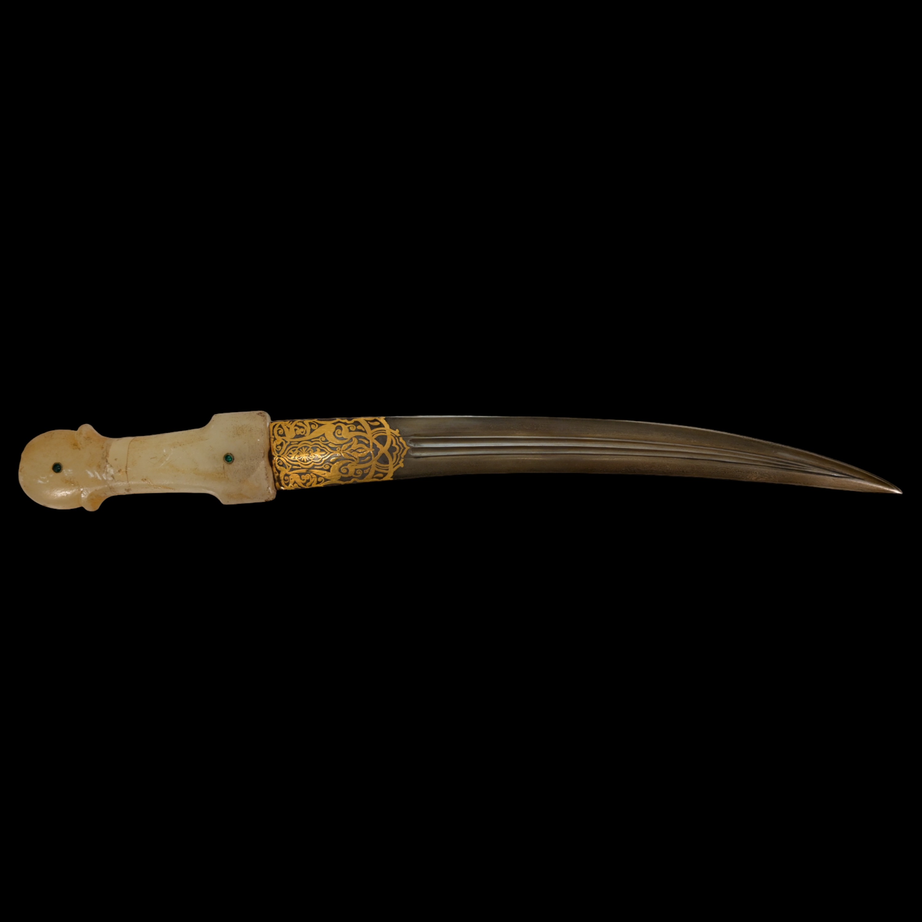 Very rare Dagger with jade handle, Wootz blade, precious stones and gold, Ottoman Empire, 18th C. - Image 13 of 19