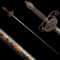 Pappenheim-hilt rapier with a rare blade, Germany, 17th century.