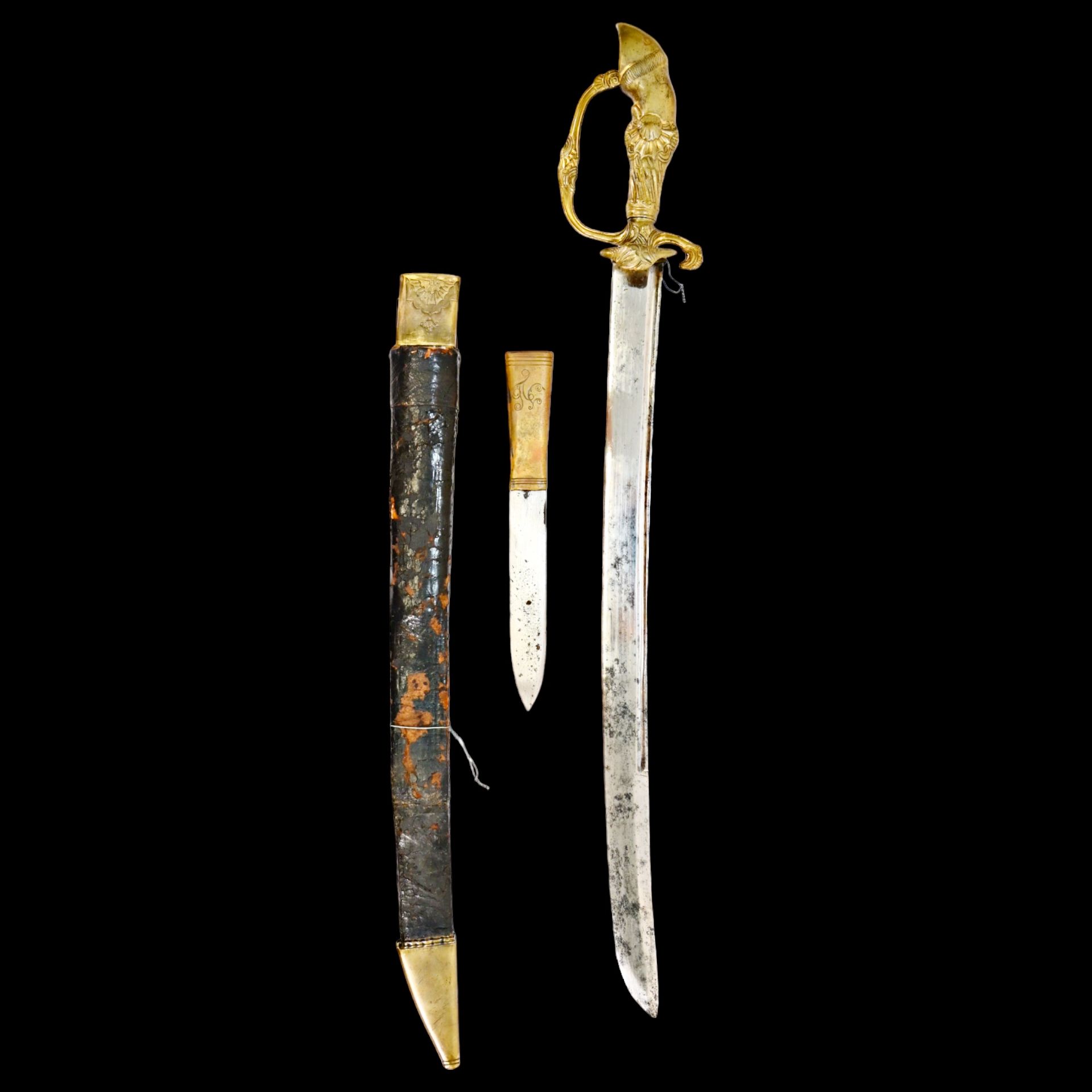 German hunting saber with knife, last half of the 18th century. - Bild 5 aus 26