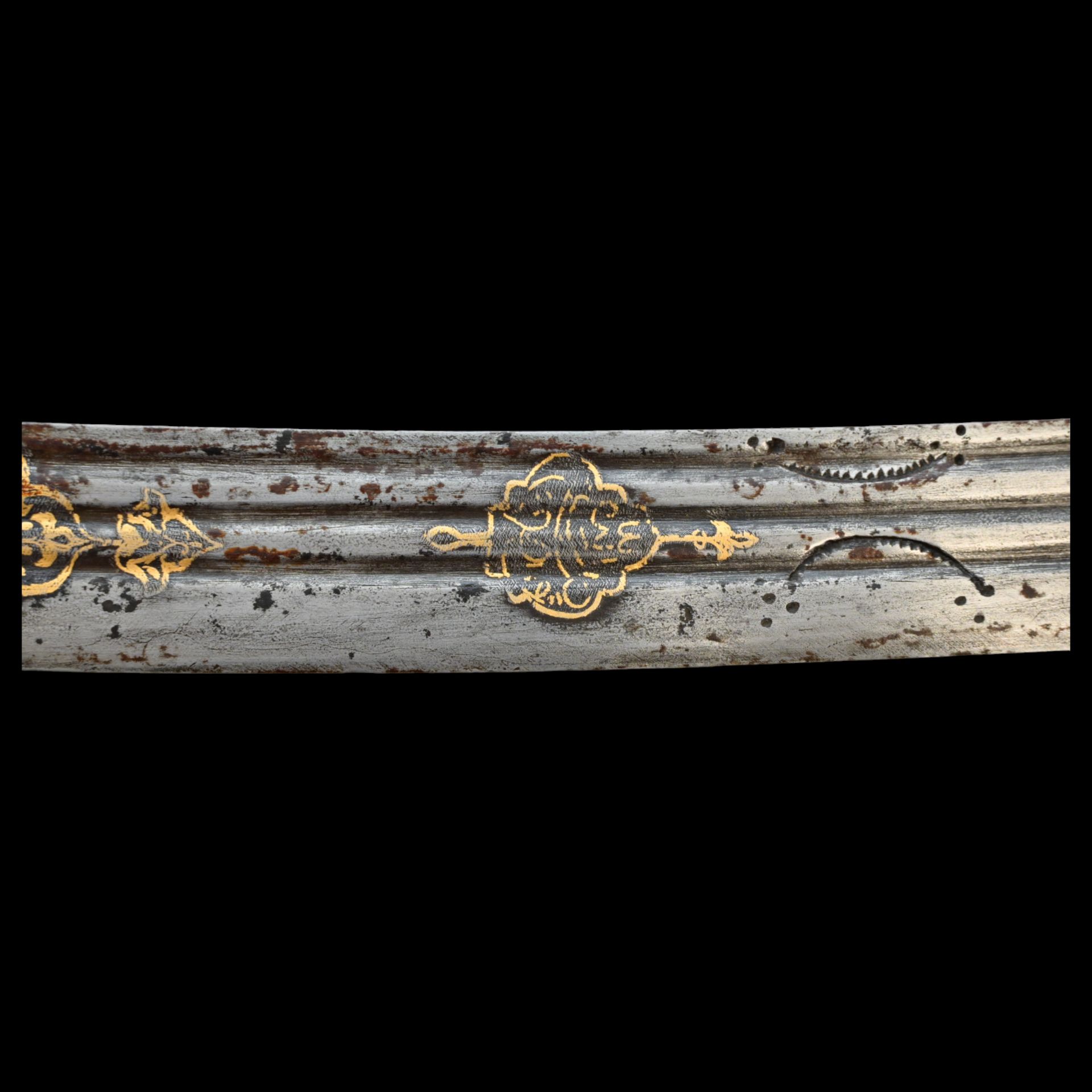 Richly decorated with gold Georgian saber from the 19th century with an 18th century blade. - Bild 5 aus 9