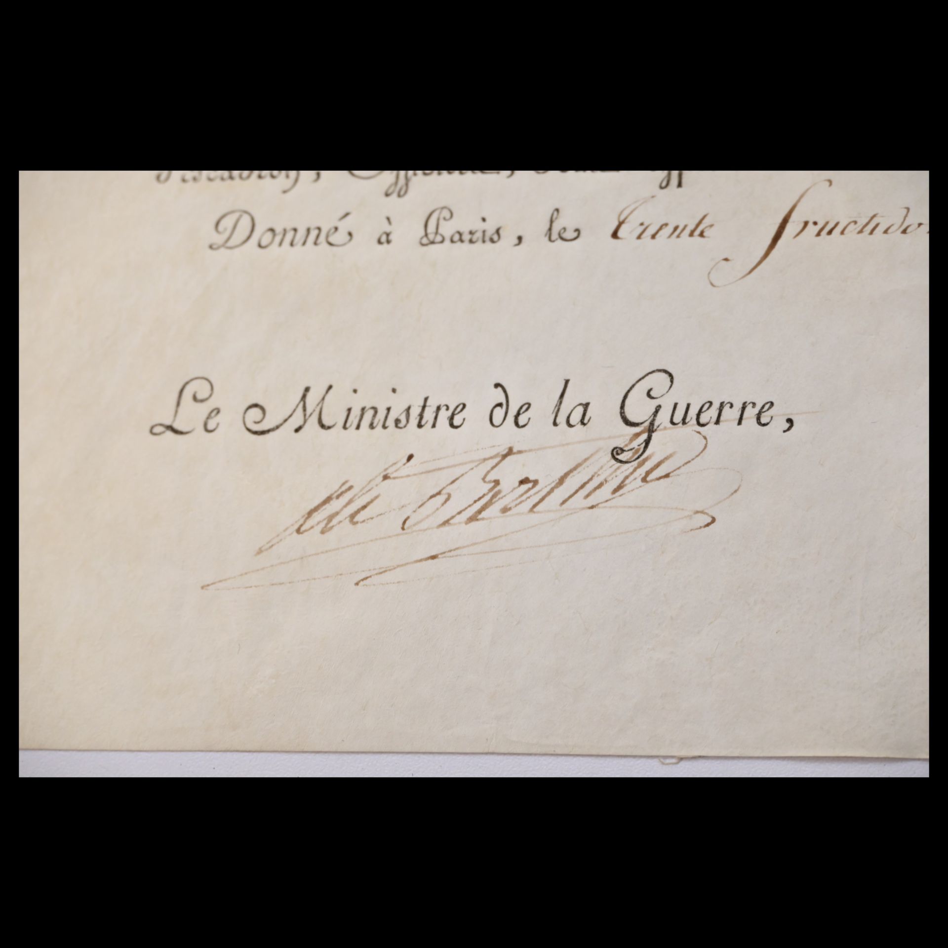 Diploma signed by Napoleon Bonaparte from the Military Department of the French Republic. - Bild 11 aus 12
