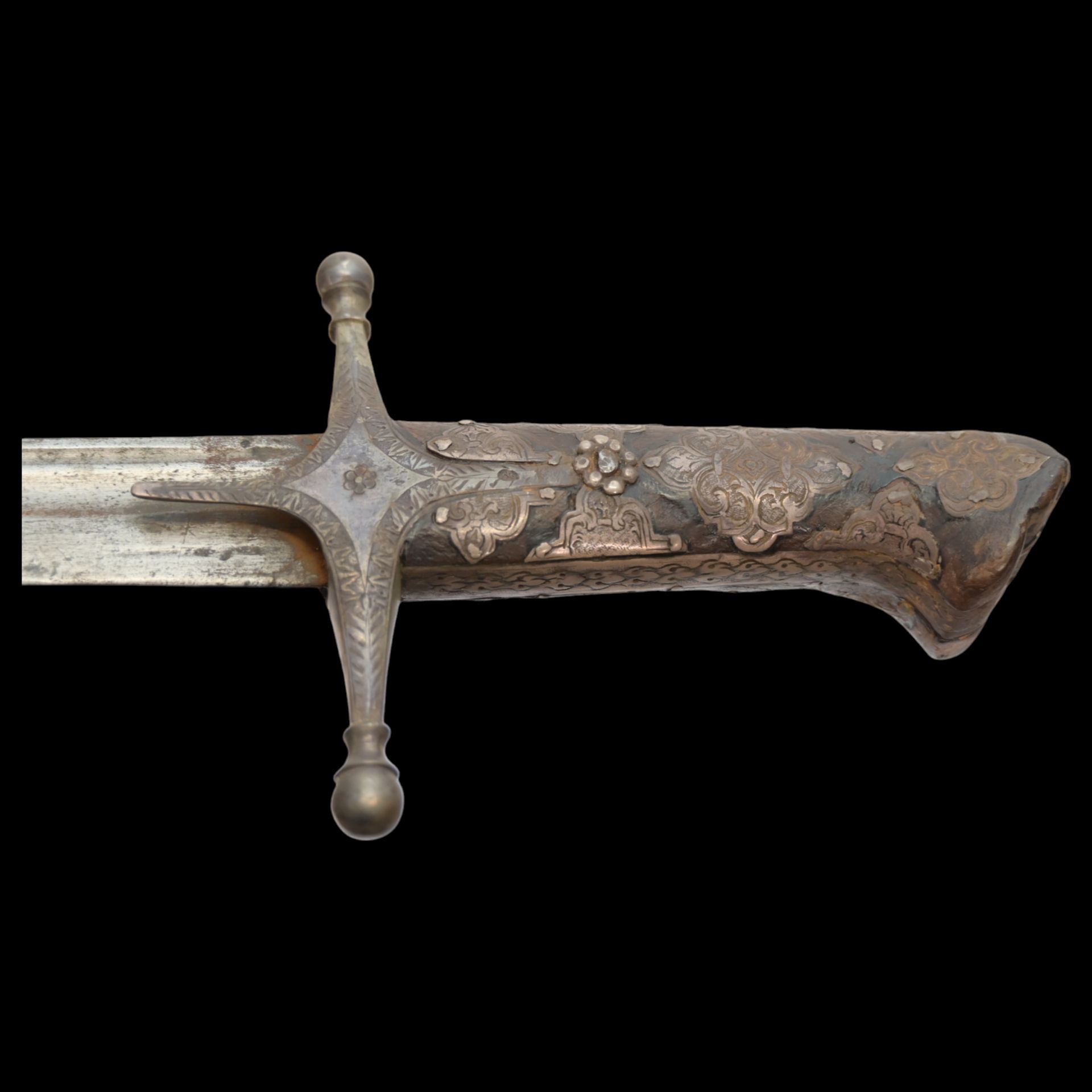 Rare saber, "KARABELA" inlaid with silver, Poland, 18th century. - Bild 11 aus 14