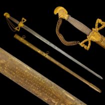 American gilt ceremonial sword, belonged to W.R. Vermilye, 19th century.