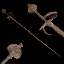 French rapier from the early 17th century in excavated condition.