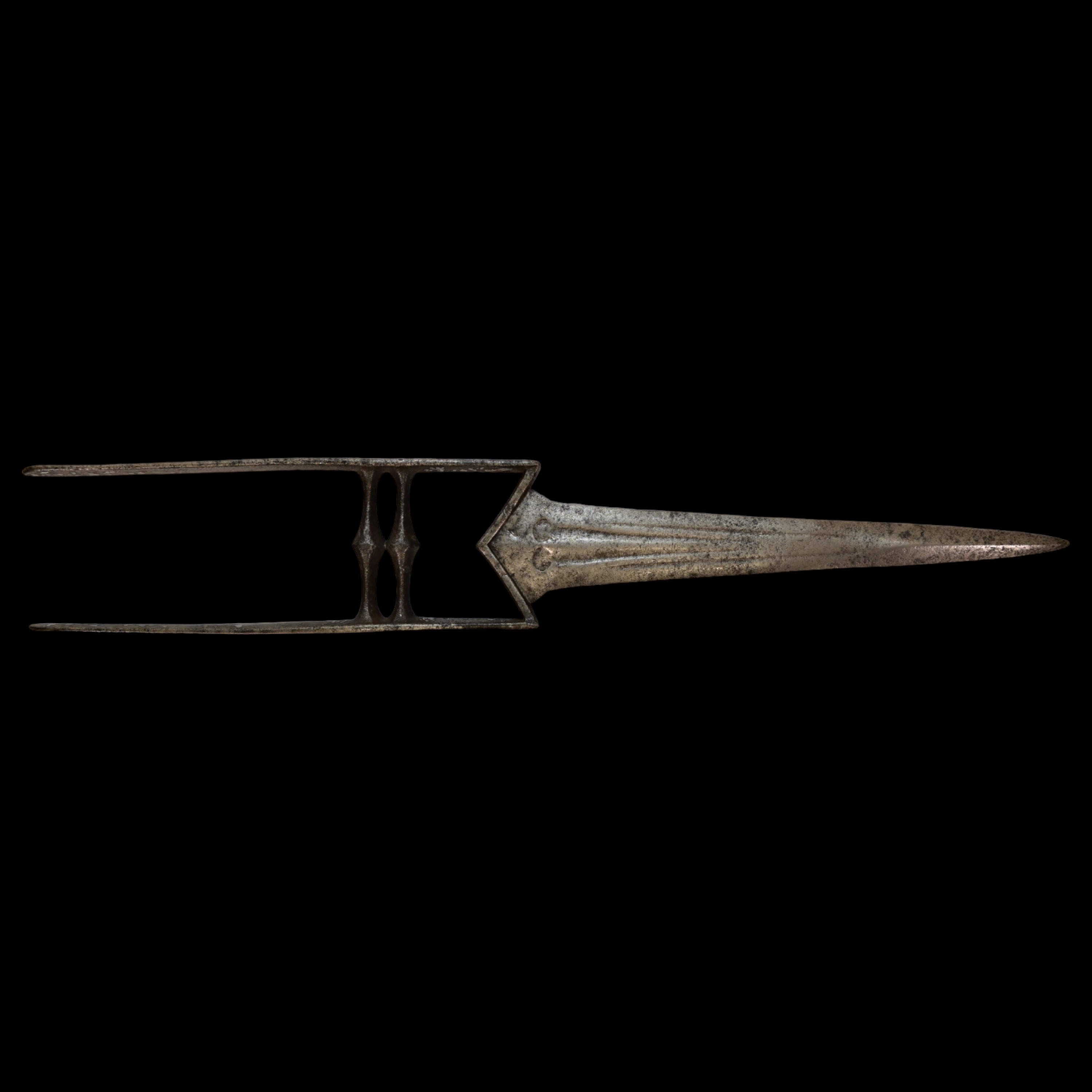 Indian Katar dagger, 18 century. Silver inlay. - Image 2 of 7
