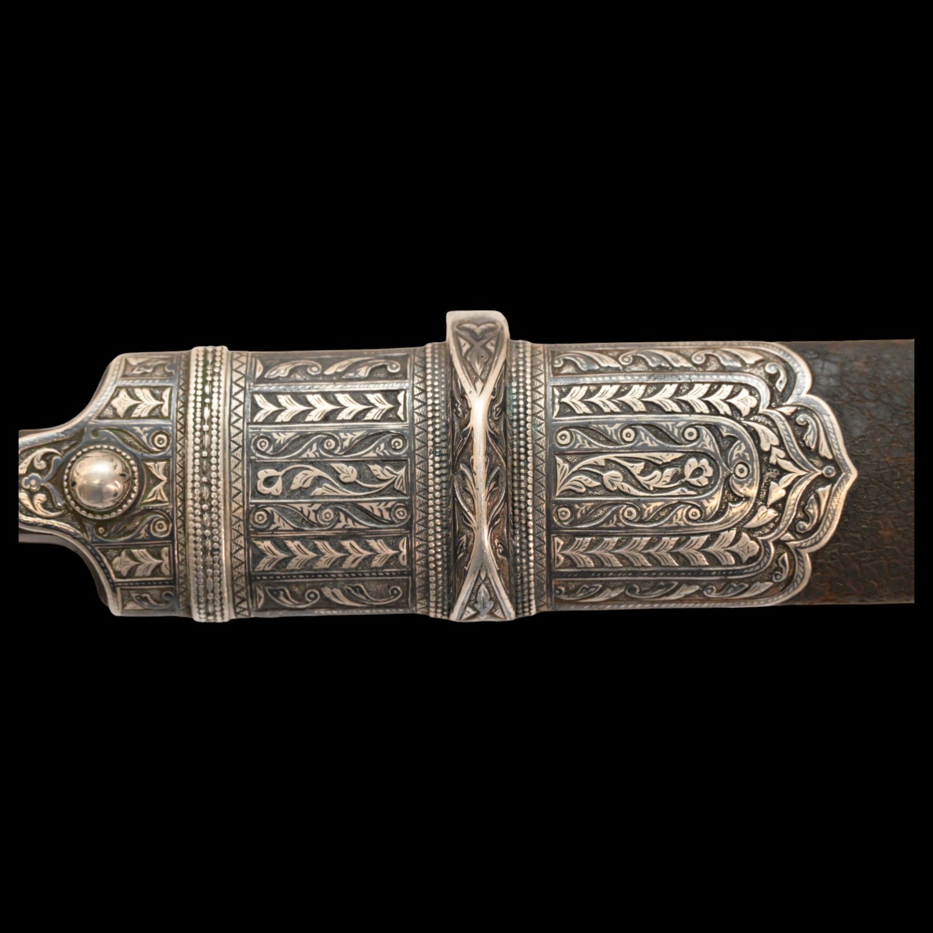 Caucasian Kama Dagger, silver, engraved, niello, His Imperial Majesty's Own Convoy, circa 1900. - Image 6 of 10