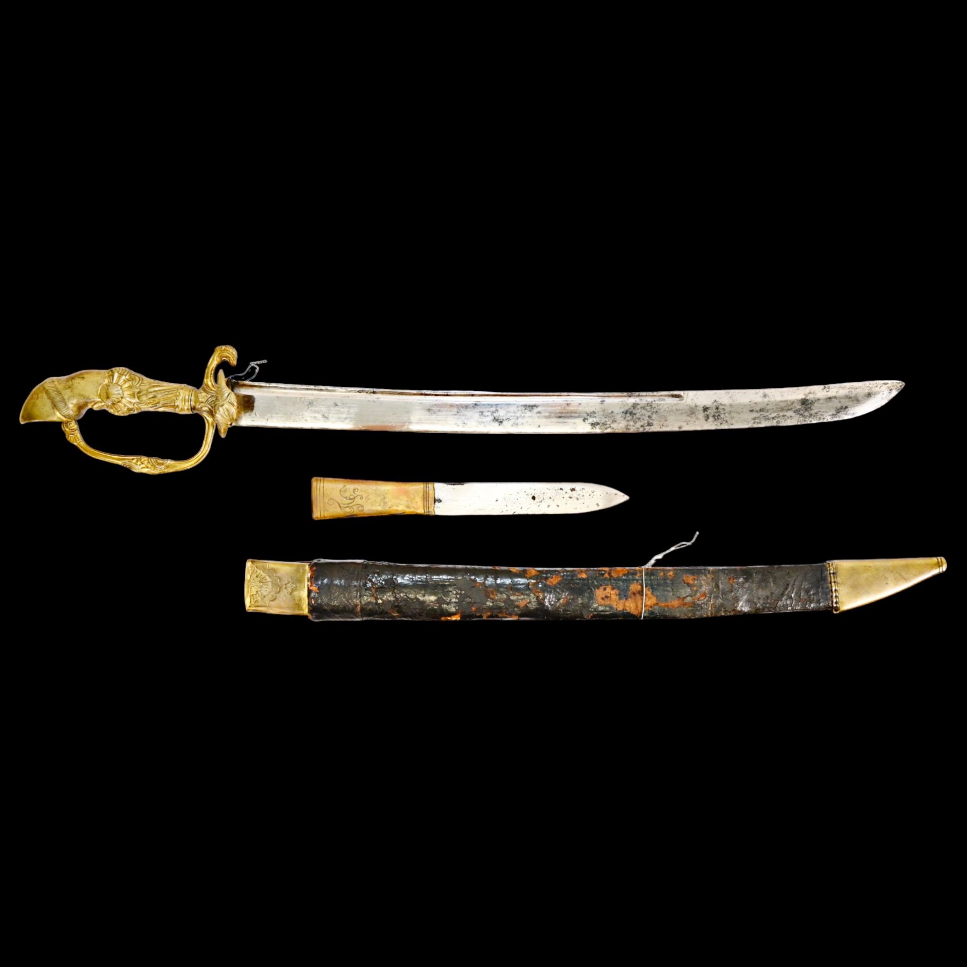 German hunting saber with knife, last half of the 18th century. - Bild 4 aus 26
