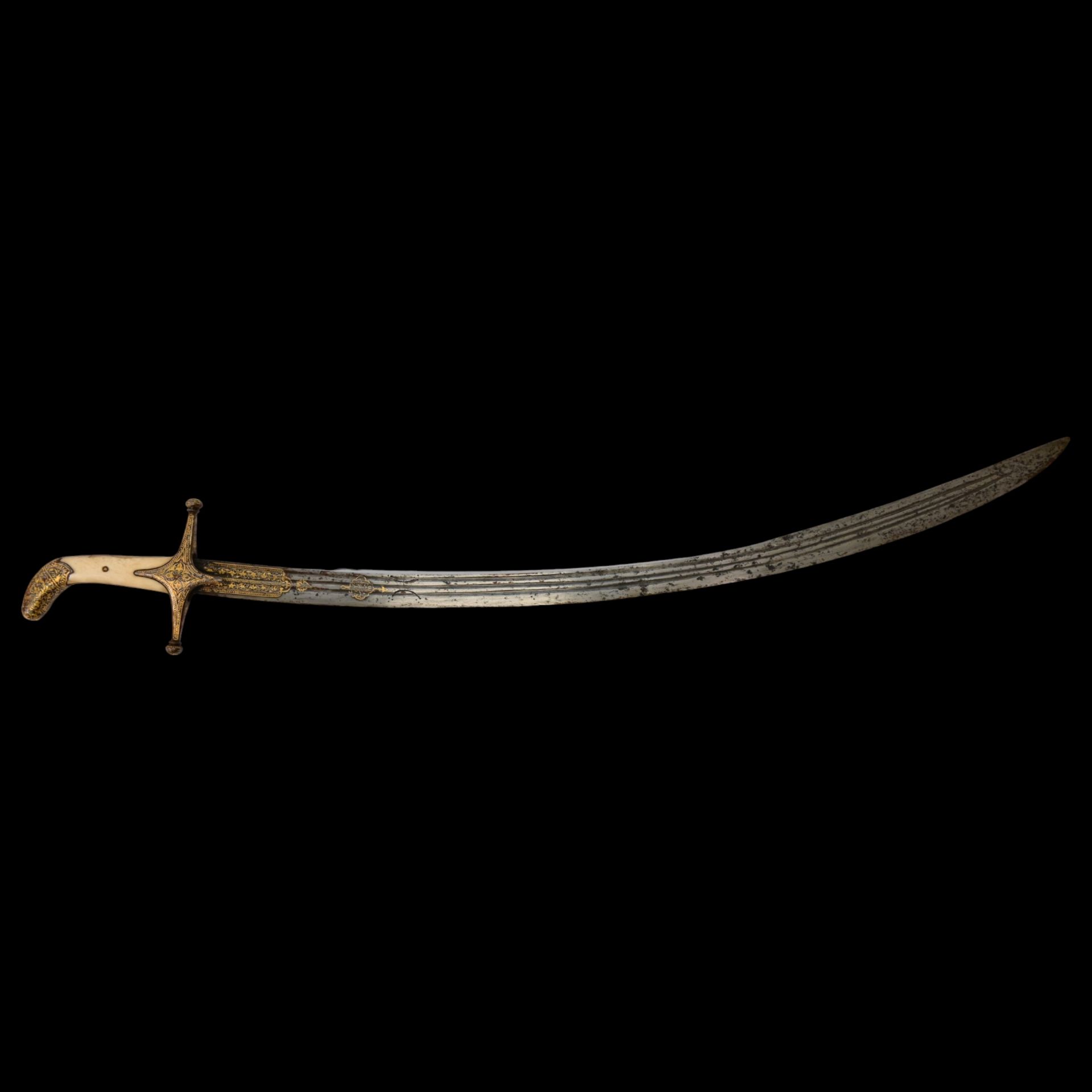 Richly decorated with gold Georgian saber from the 19th century with an 18th century blade. - Bild 2 aus 9
