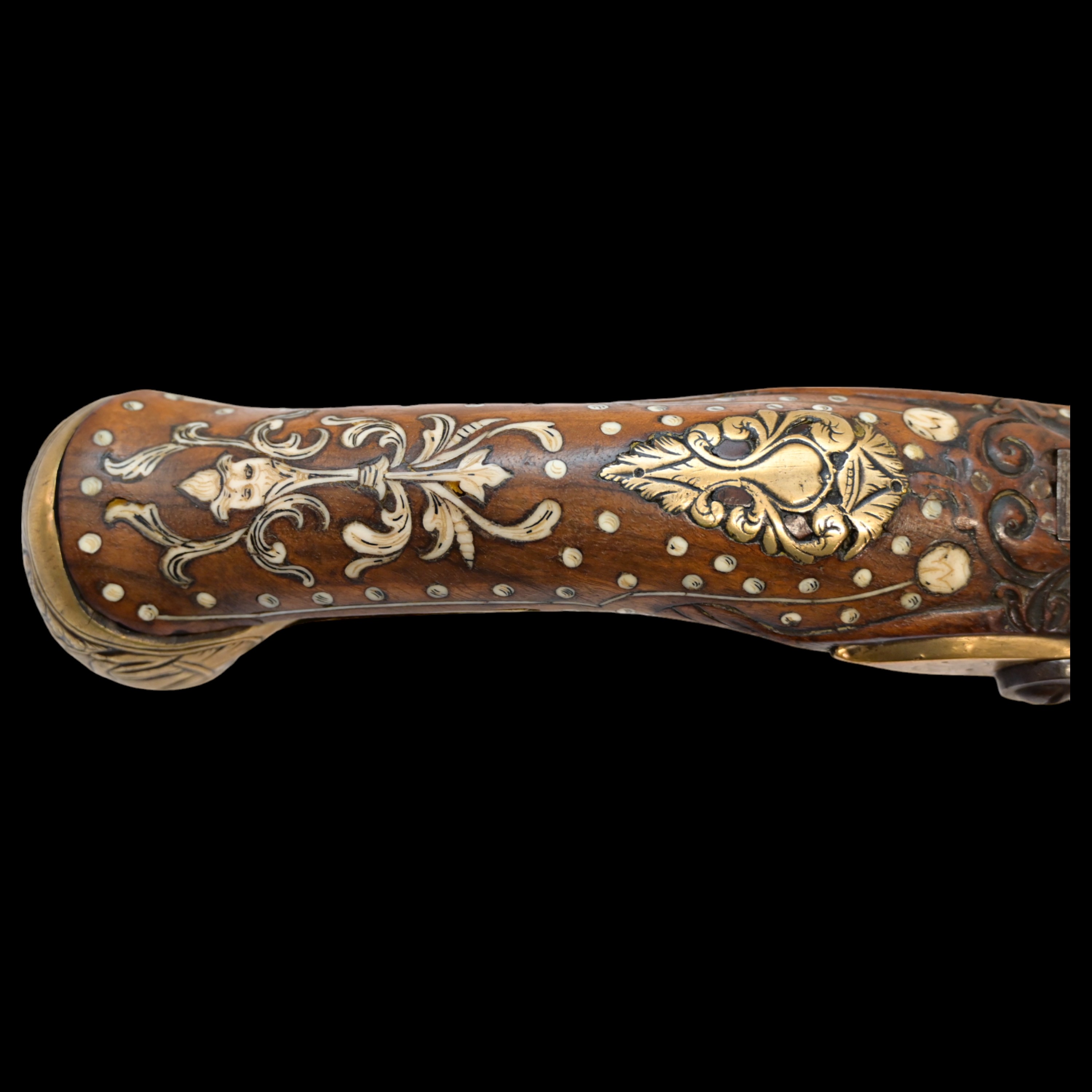 Rare, Richly decorated with inlay, flintlock pistol, Germany, last quarter of the 17th century. - Image 4 of 12