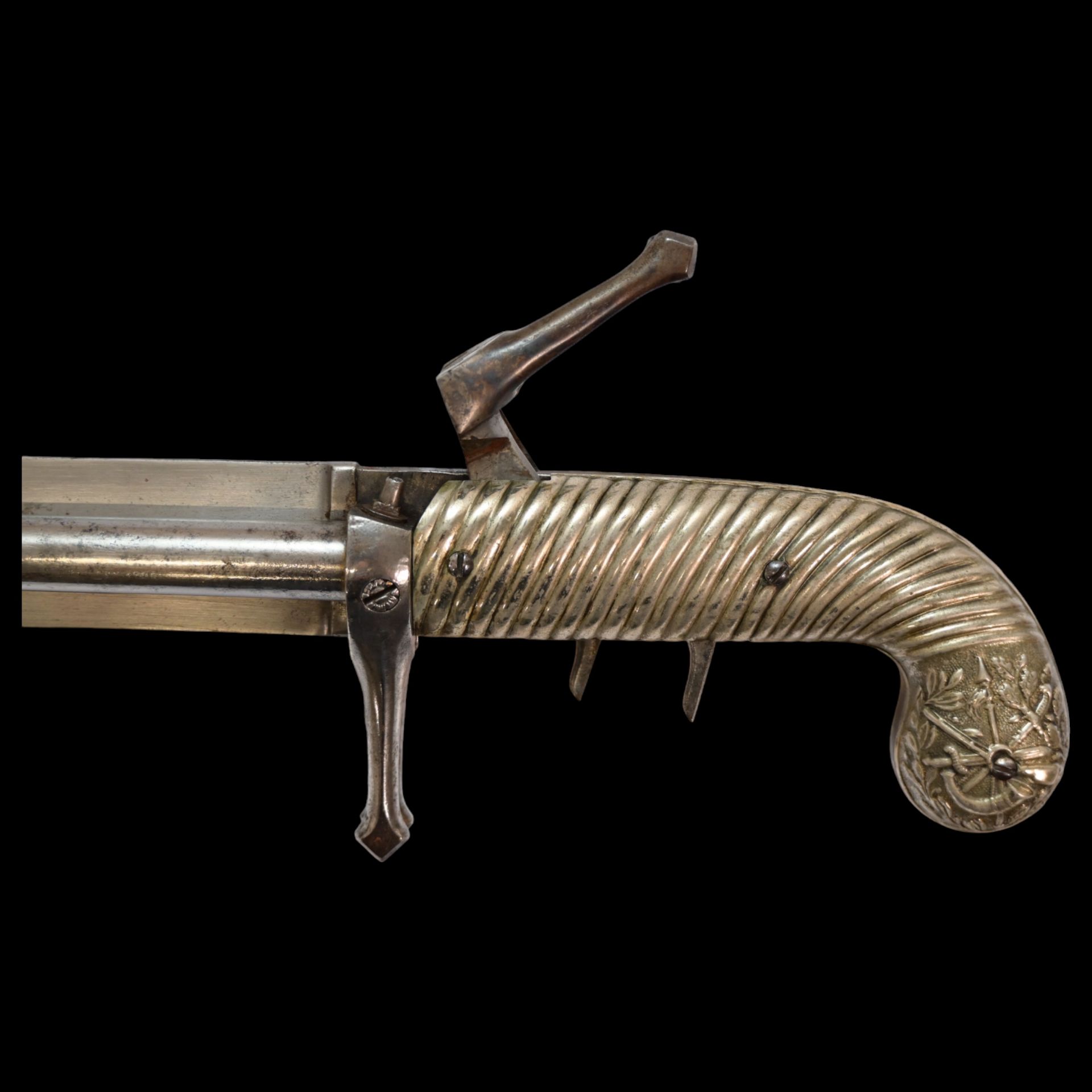 French D.B Dumonthier Dagger, Percussion Double Barrel Pistol, circa 1855-60. - Bild 16 aus 19