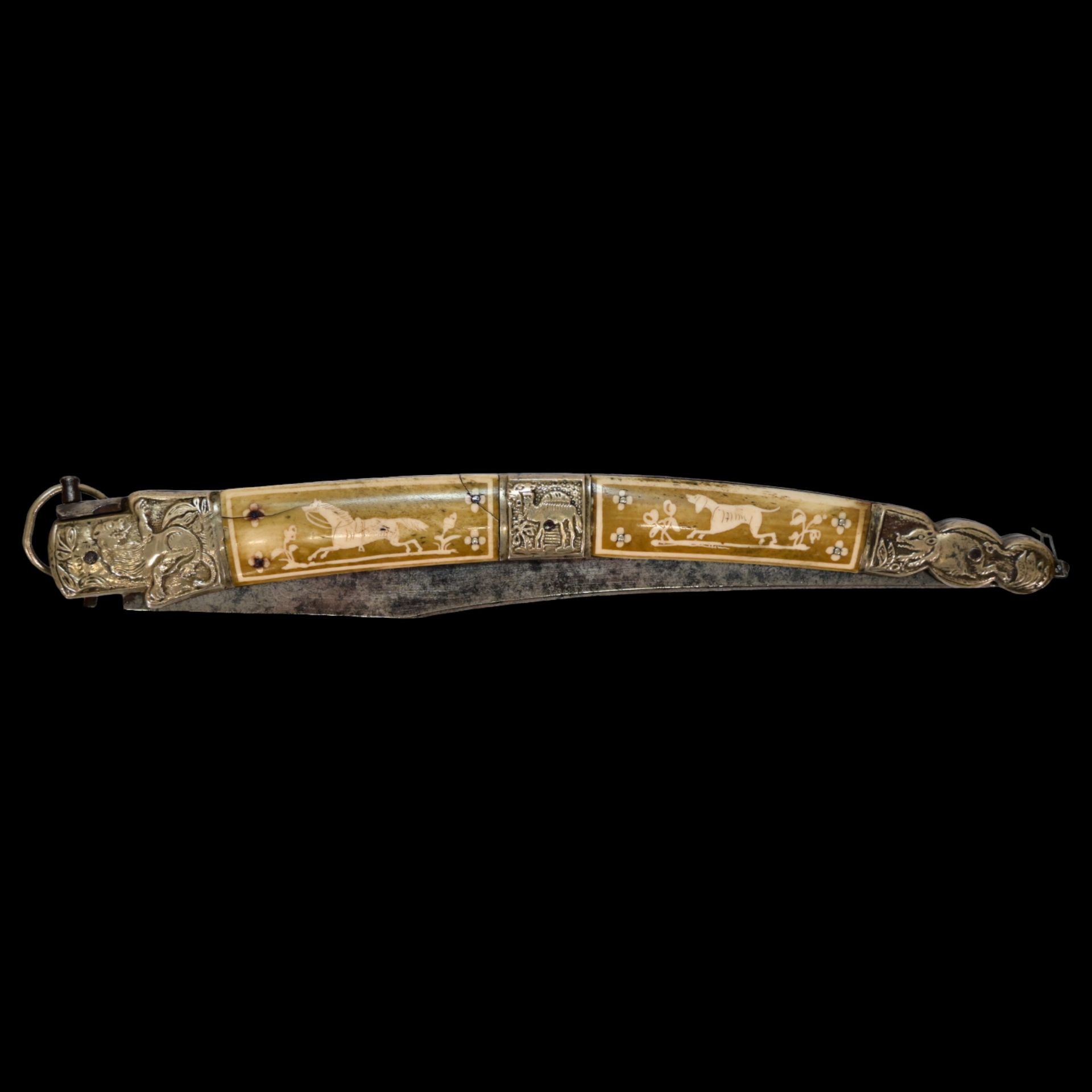 A large Spanish navaja, circa 1900. The steel blade is decorated with etching. - Bild 15 aus 15