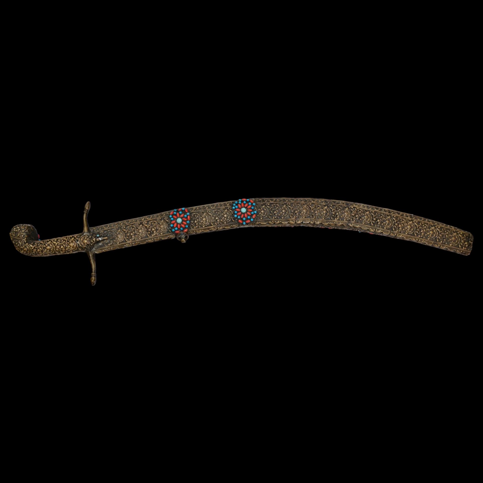 Rare Ottoman sword, Kilij, Pala, decorated with corals and turquoise, Turkey, Trabzon, around 1800. - Bild 23 aus 31