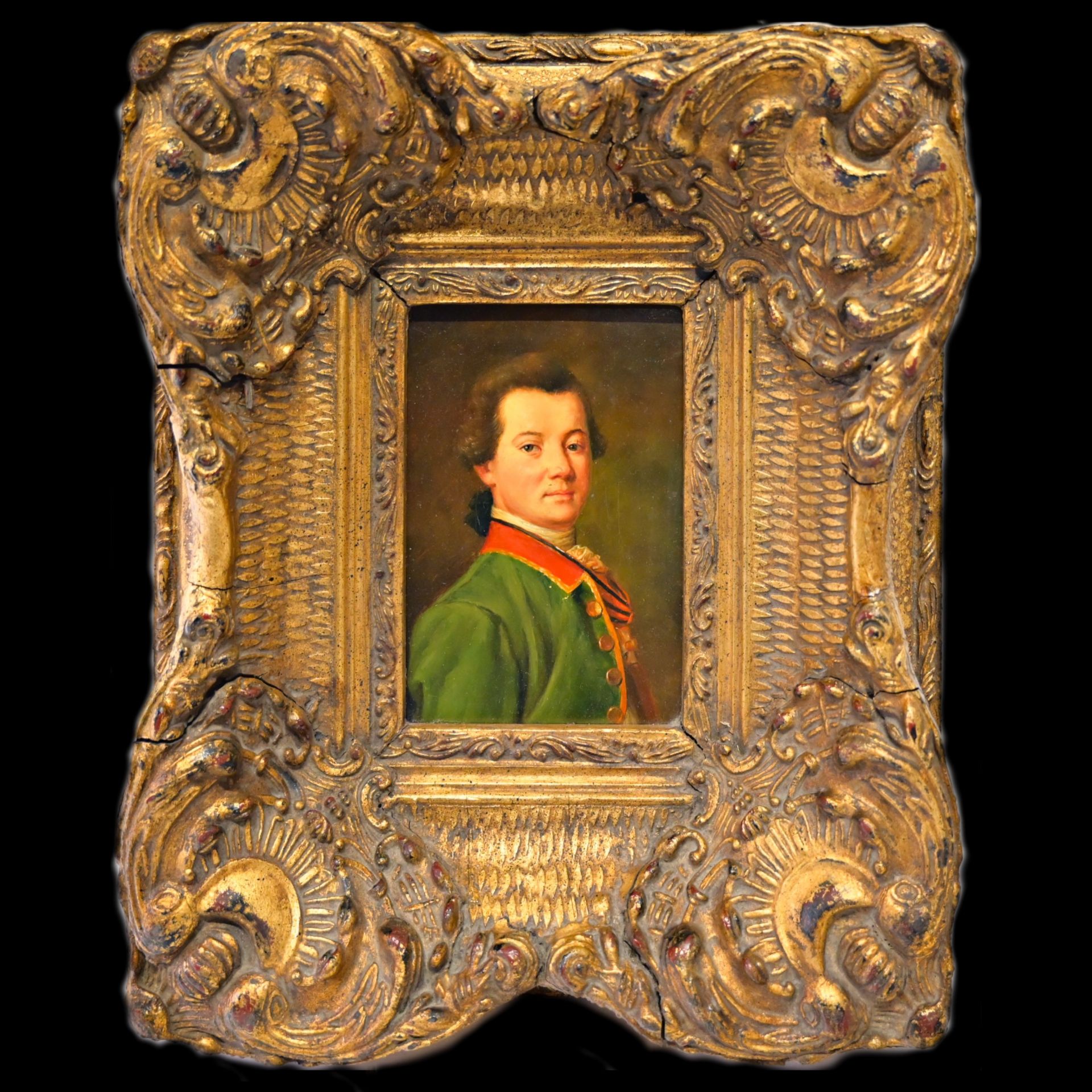 Portrait of a Russian nobleman, oil on panel, 19th century. - Image 2 of 7