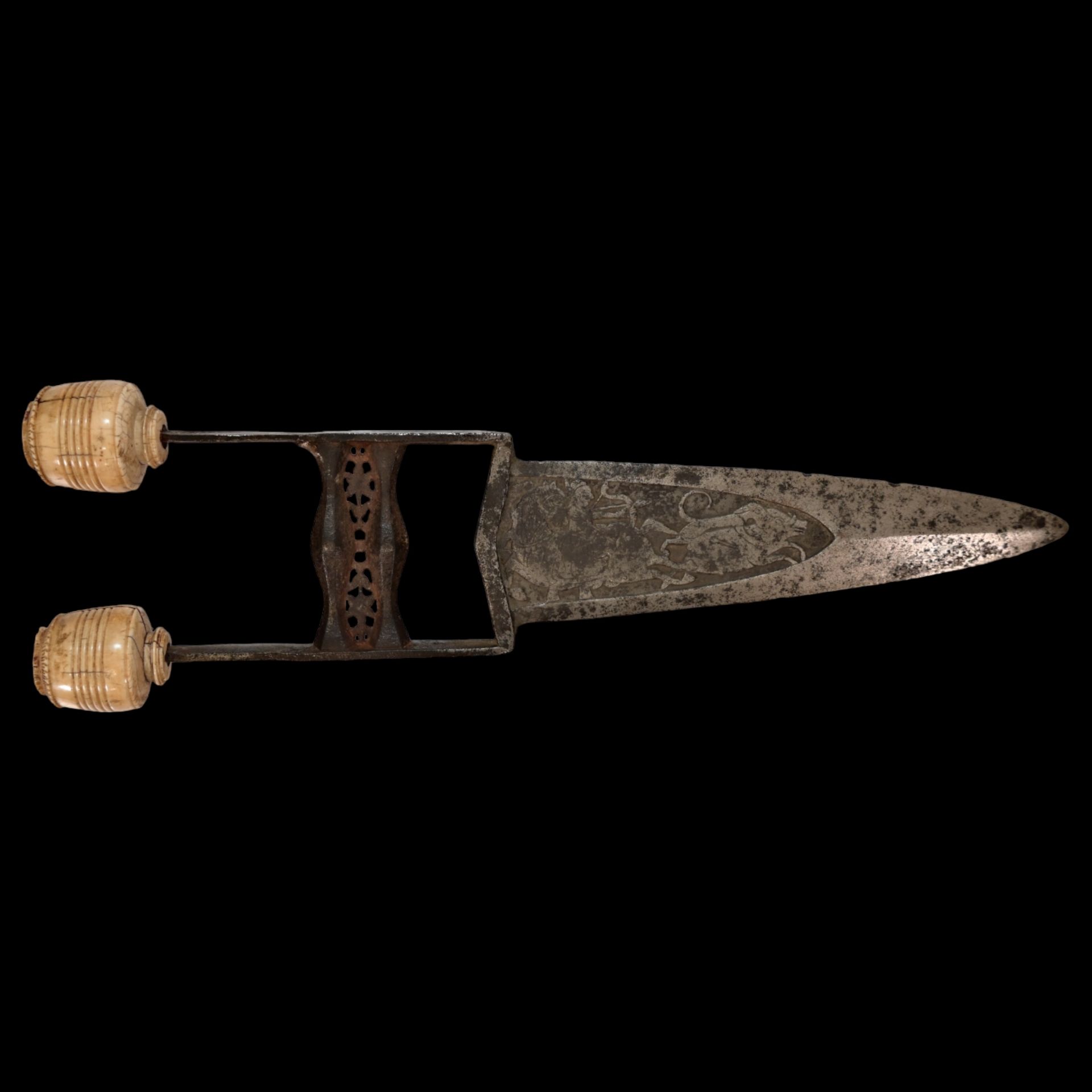 Very rare Indian katar dagger, begin of 19 century. - Bild 3 aus 7