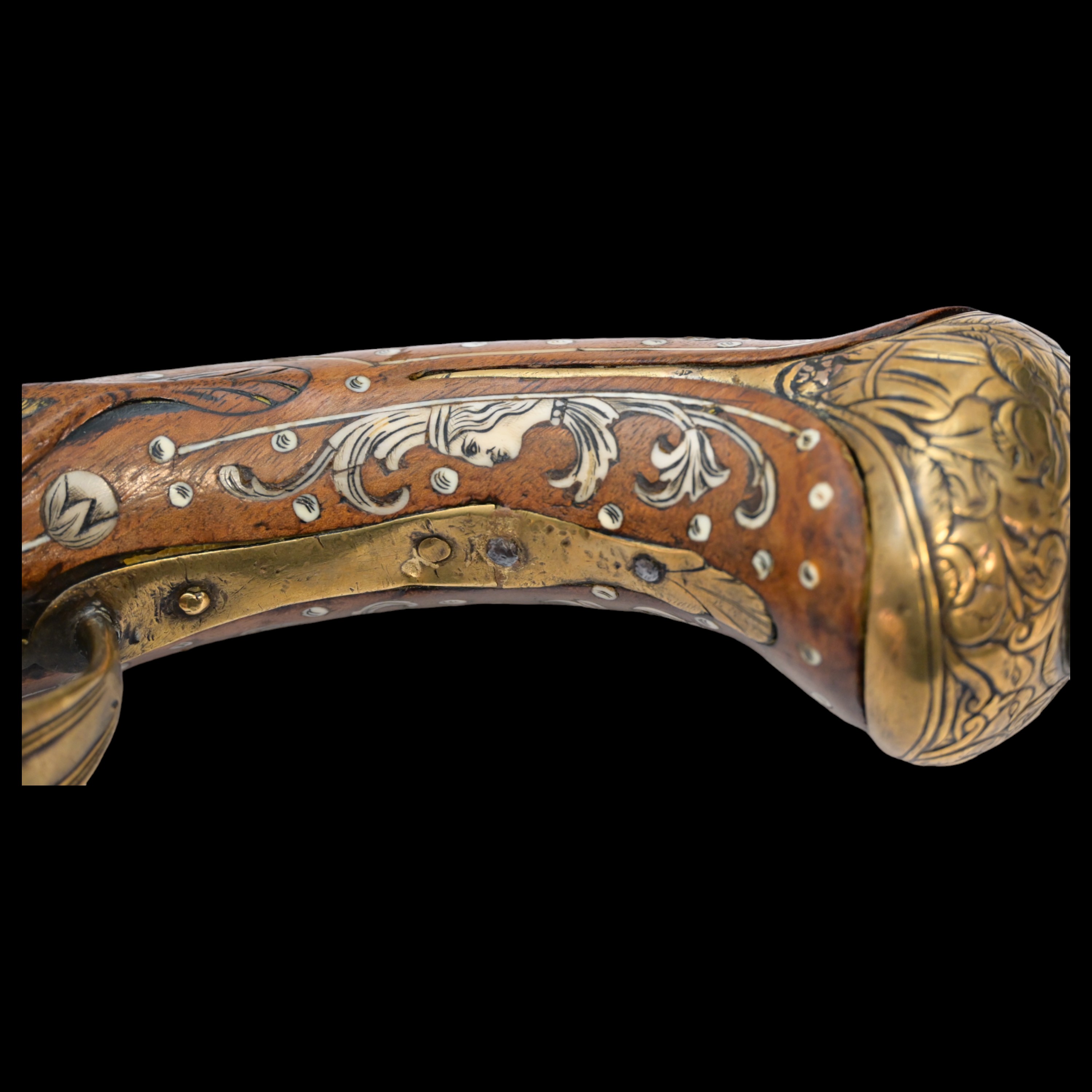 Rare, Richly decorated with inlay, flintlock pistol, Germany, last quarter of the 17th century. - Image 7 of 12