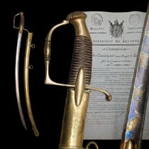 A Rare French custom officer sword Napoleonic period with document.