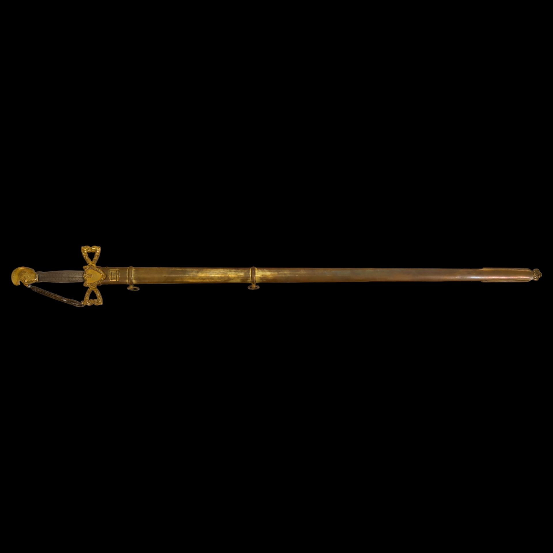 American gilt ceremonial sword, belonged to W.R. Vermilye, 19th century. - Bild 3 aus 19