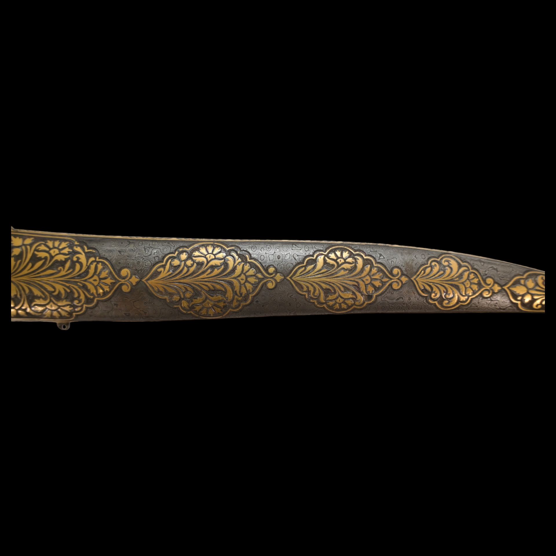 Richly decorated gold kofgari Indian dagger with wootz blade, 19th century. - Bild 5 aus 12