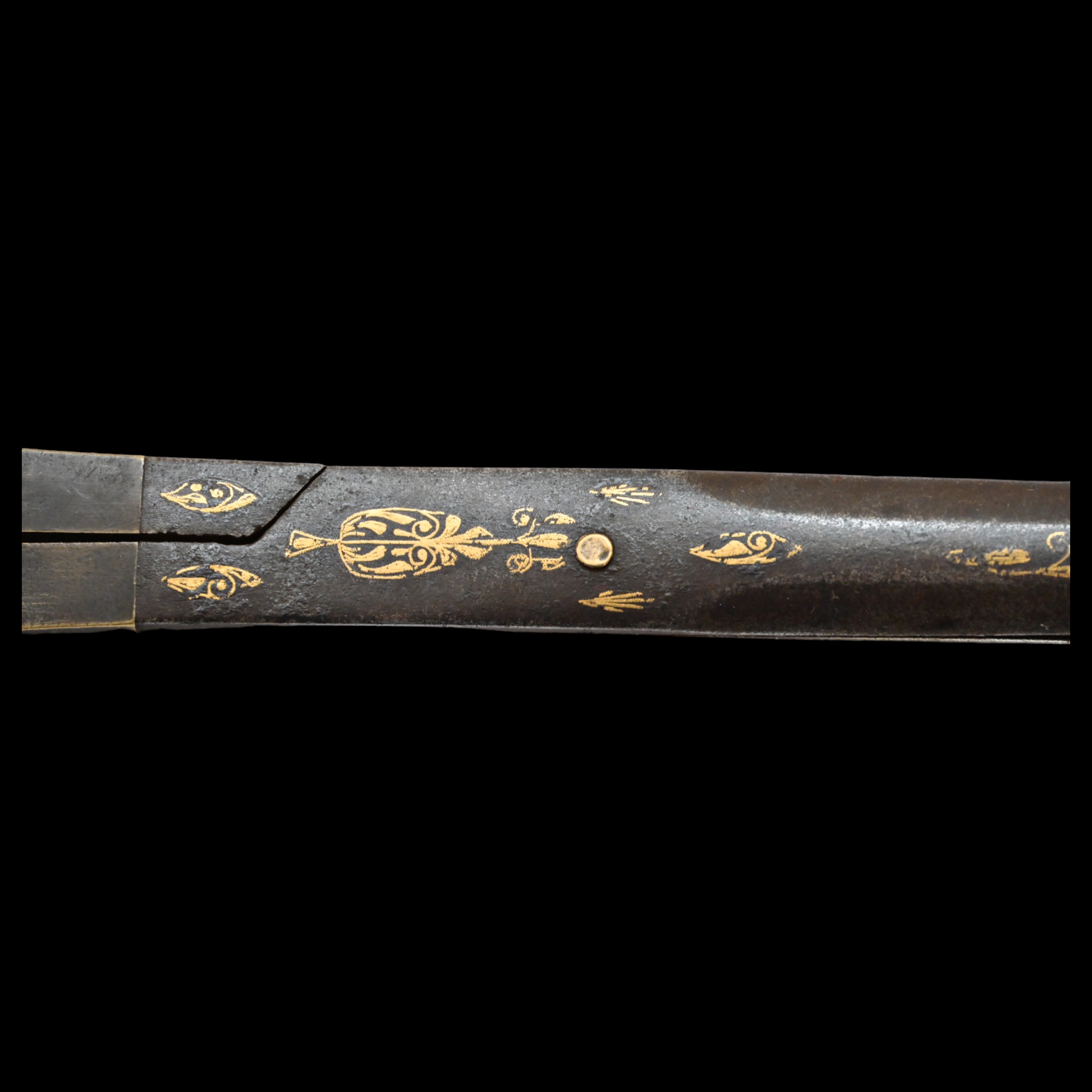 Rare, Islamic, Persian Qajar Dynasty, Gold Kofgari, Scissors, Dagger, 19th century. - Bild 3 aus 7