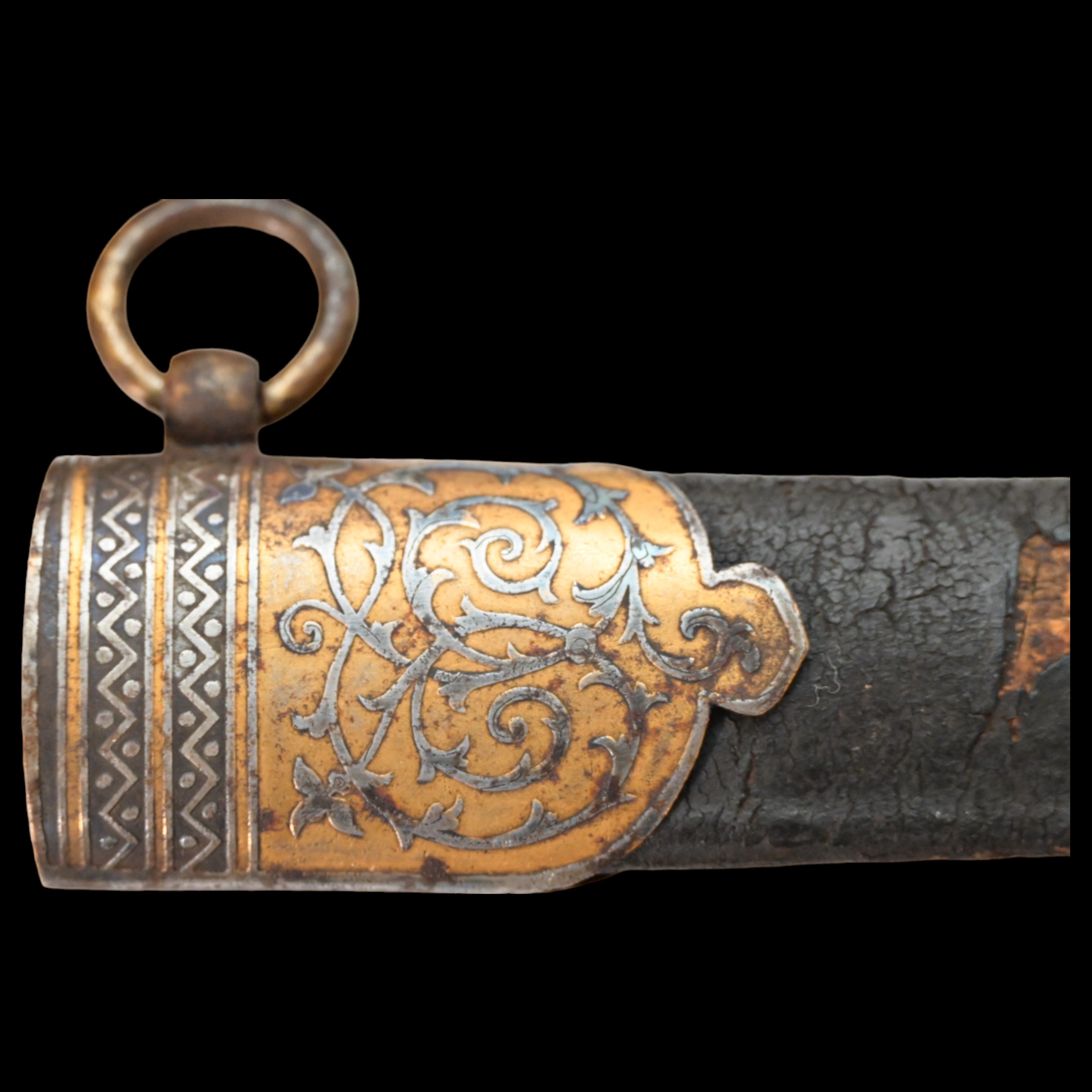 RARE HUNTING KNIFE, DECORATED WITH GOLD AND BLUE, RUSSIAN EMPIRE, ZLATOUST, 1889. - Image 5 of 26