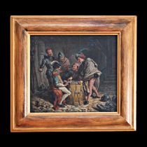 "The Lost Game". Painting oil on panel. France, 19 century. D.M. LePage (?)