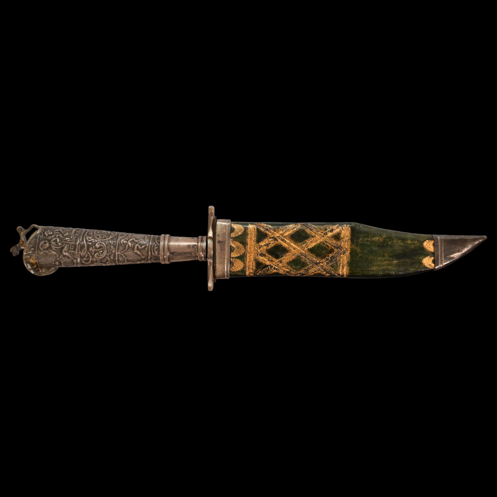 A silver mounted hunting knife, France 19th century. - Image 2 of 13