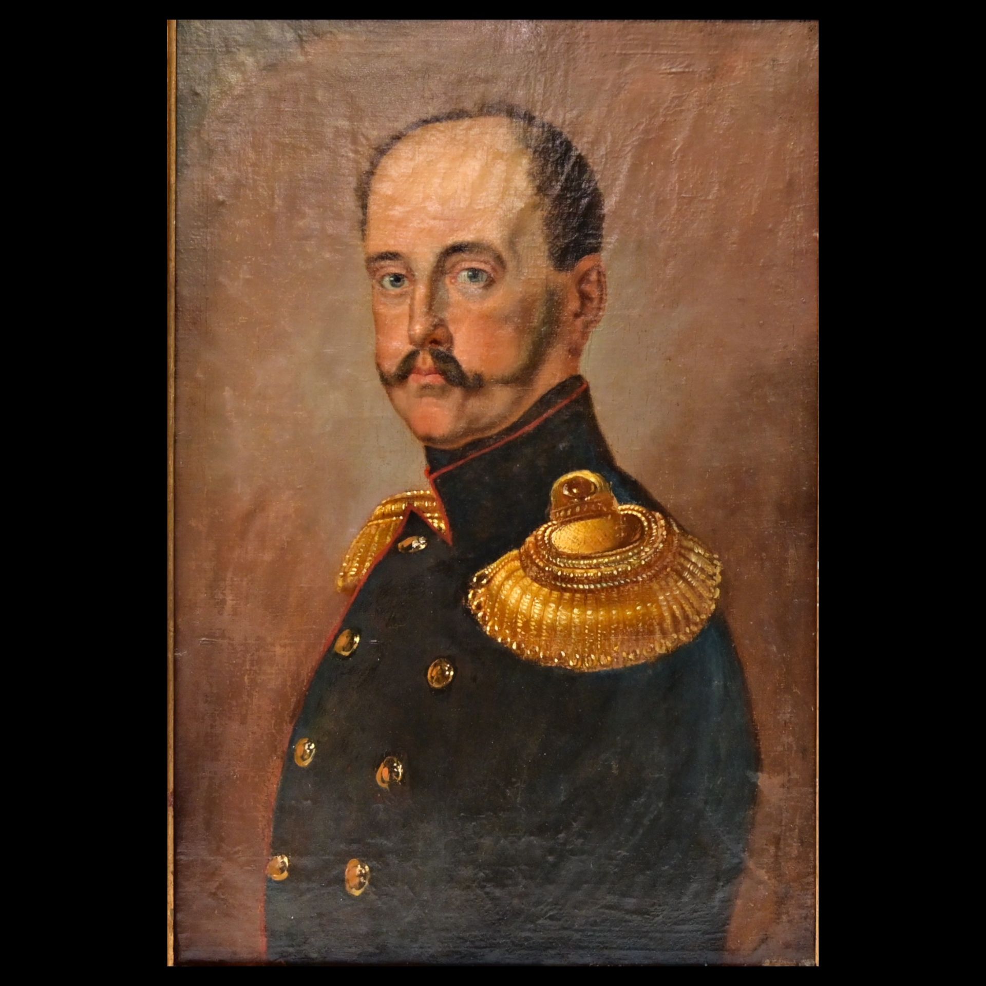 "Portrait of Emperor Nicholas I" possibly Franz Kruger (1797-1857), oil on canvas, 19th century. - Image 2 of 9