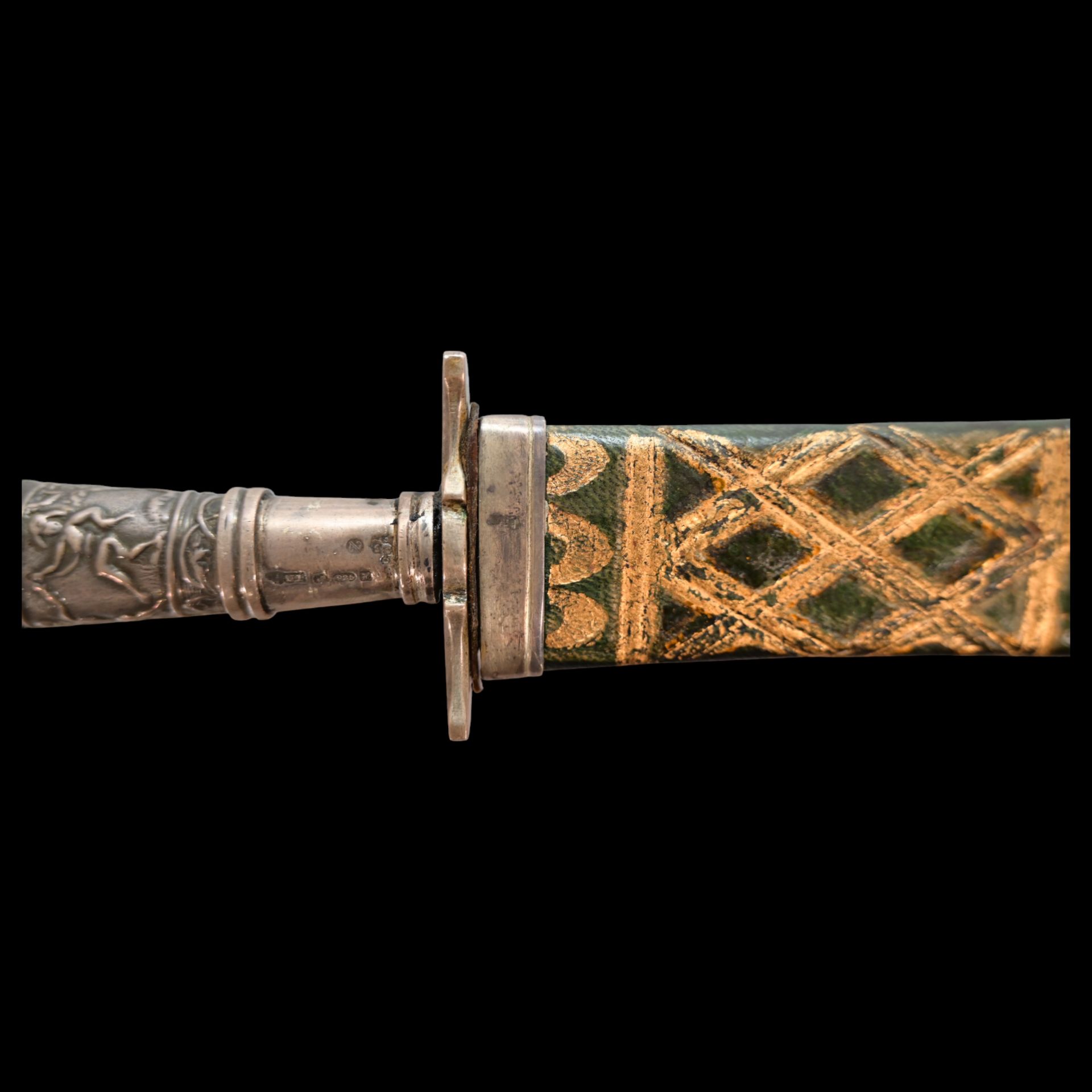A silver mounted hunting knife, France 19th century. - Image 6 of 13