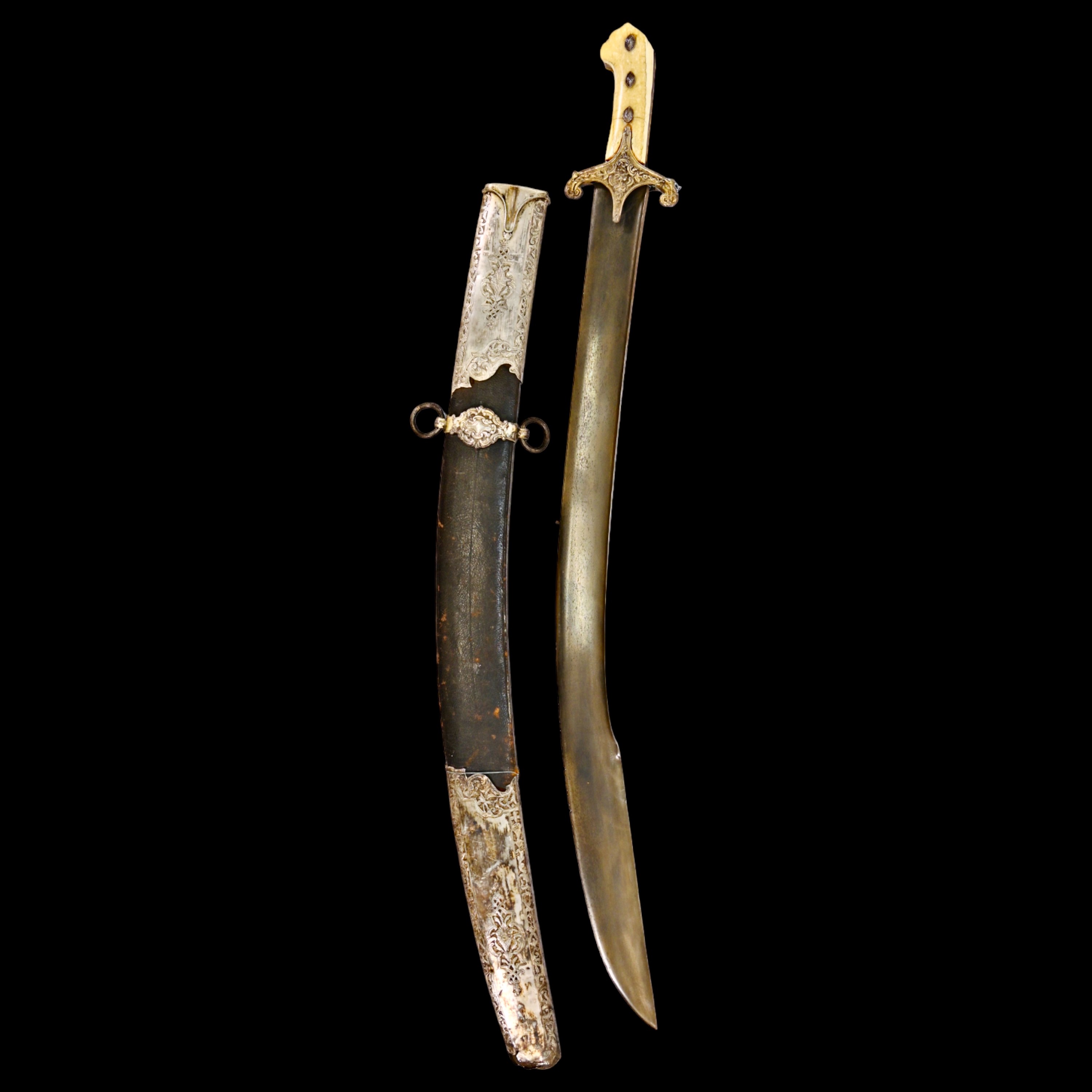 Rare Ottoman saber KARABELA, wootz blade, silver with the tugra of Sultan Ahmed III, early 18th C. - Bild 20 aus 27