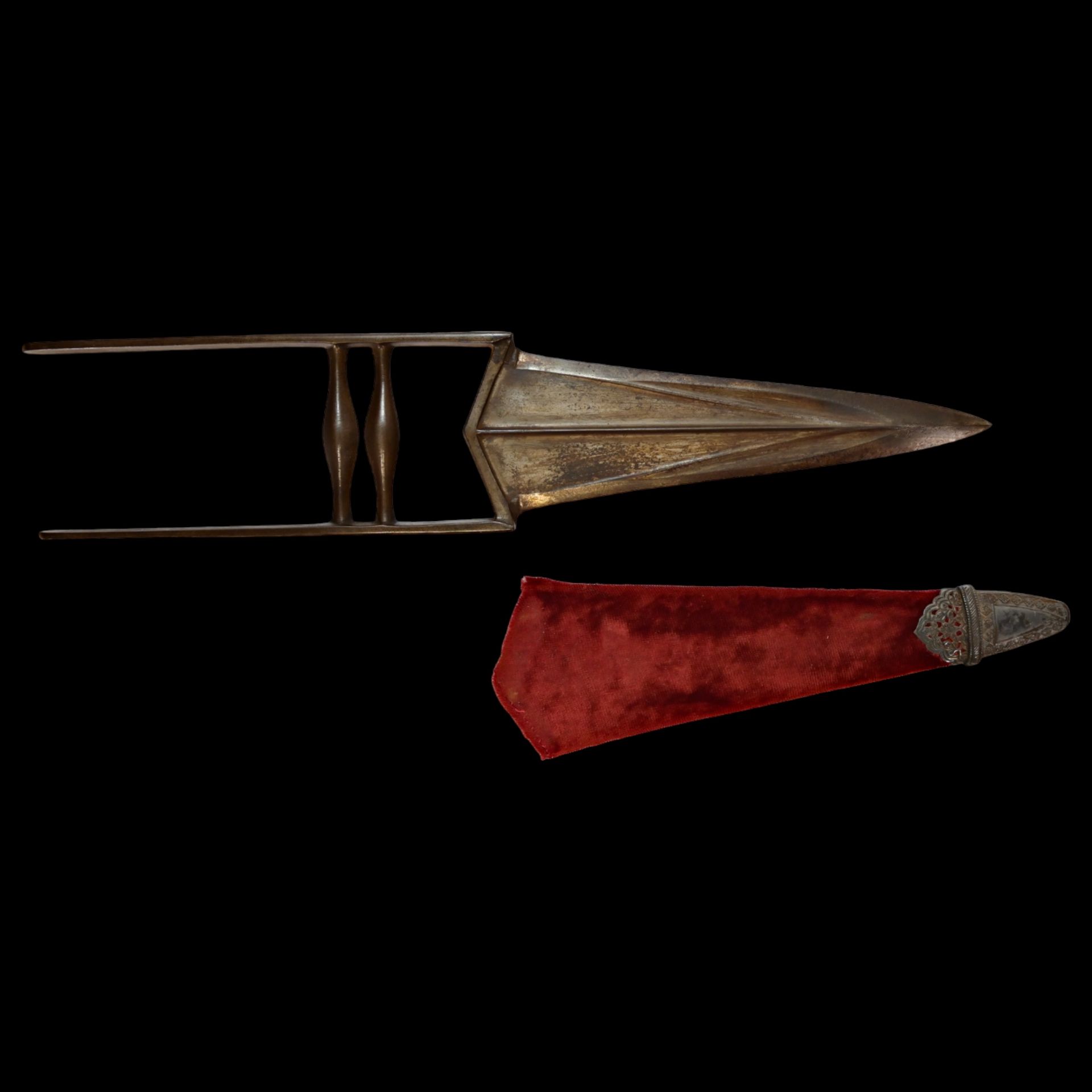 Nice 19th century Indian Katar dagger with scabbard - Bild 8 aus 11