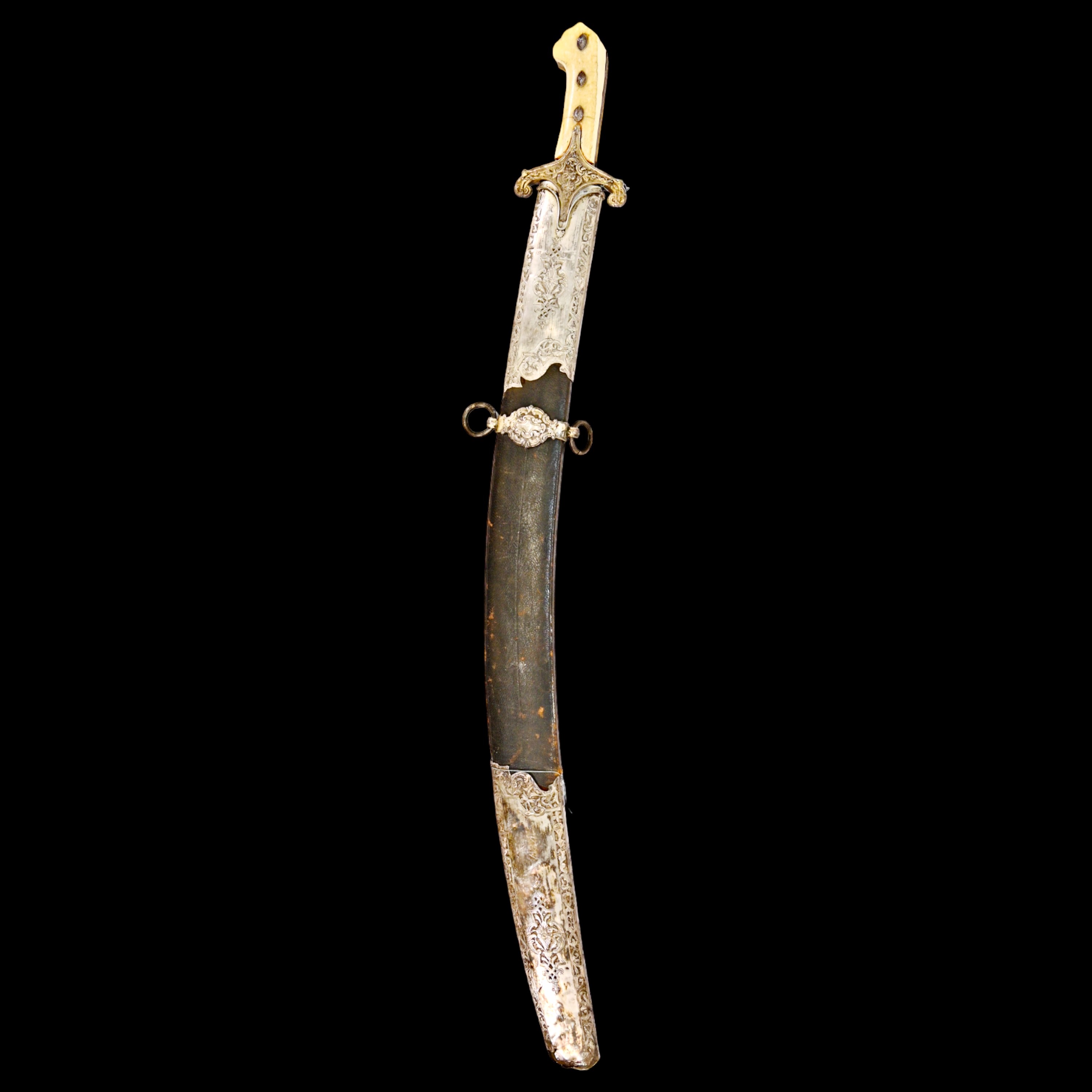 Rare Ottoman saber KARABELA, wootz blade, silver with the tugra of Sultan Ahmed III, early 18th C. - Image 3 of 27