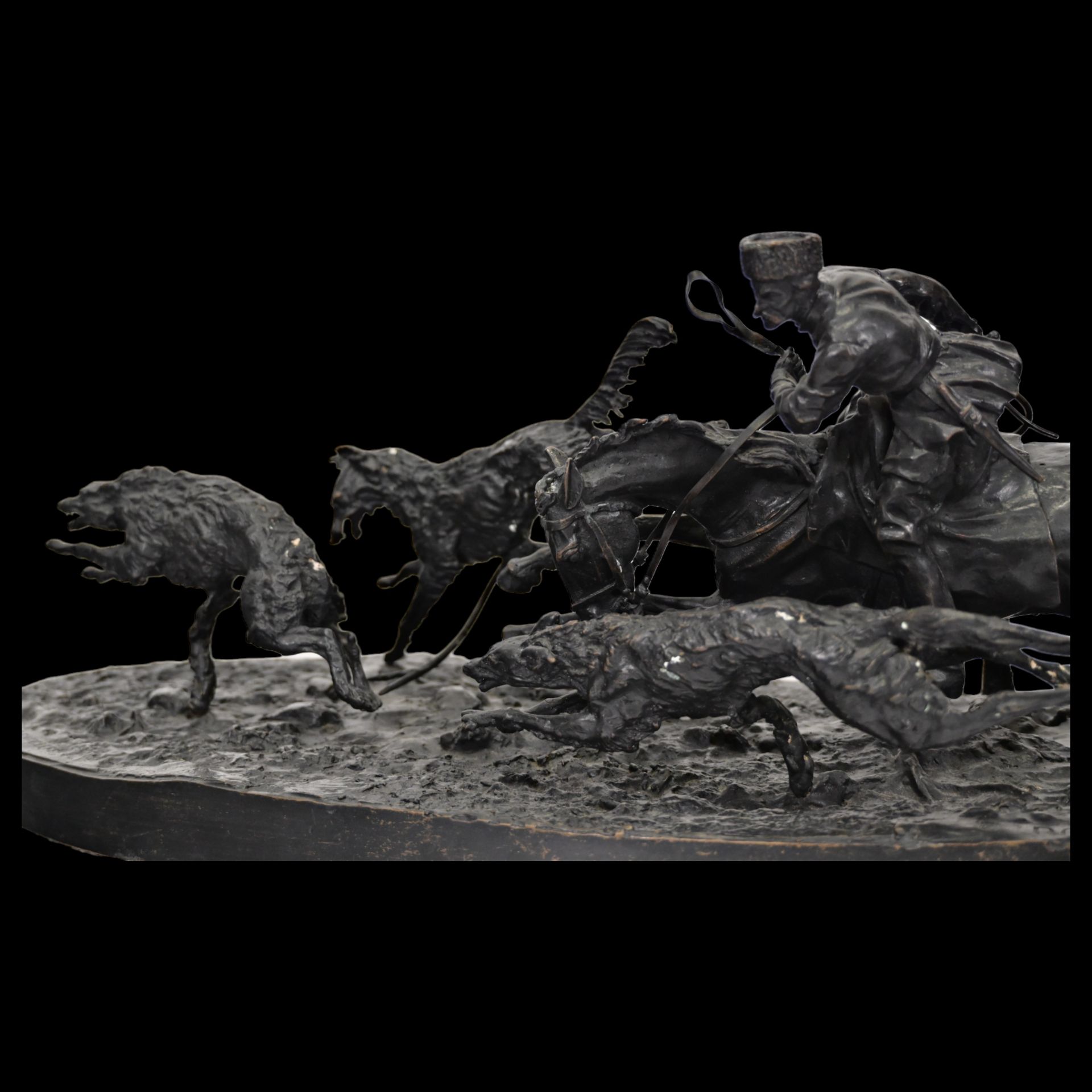 Evgeni Alexandrovich LANCERAY (1848-1886) "Wolf Hunt", Bronze sculpture, Russian Empire, 19th _. - Image 10 of 24