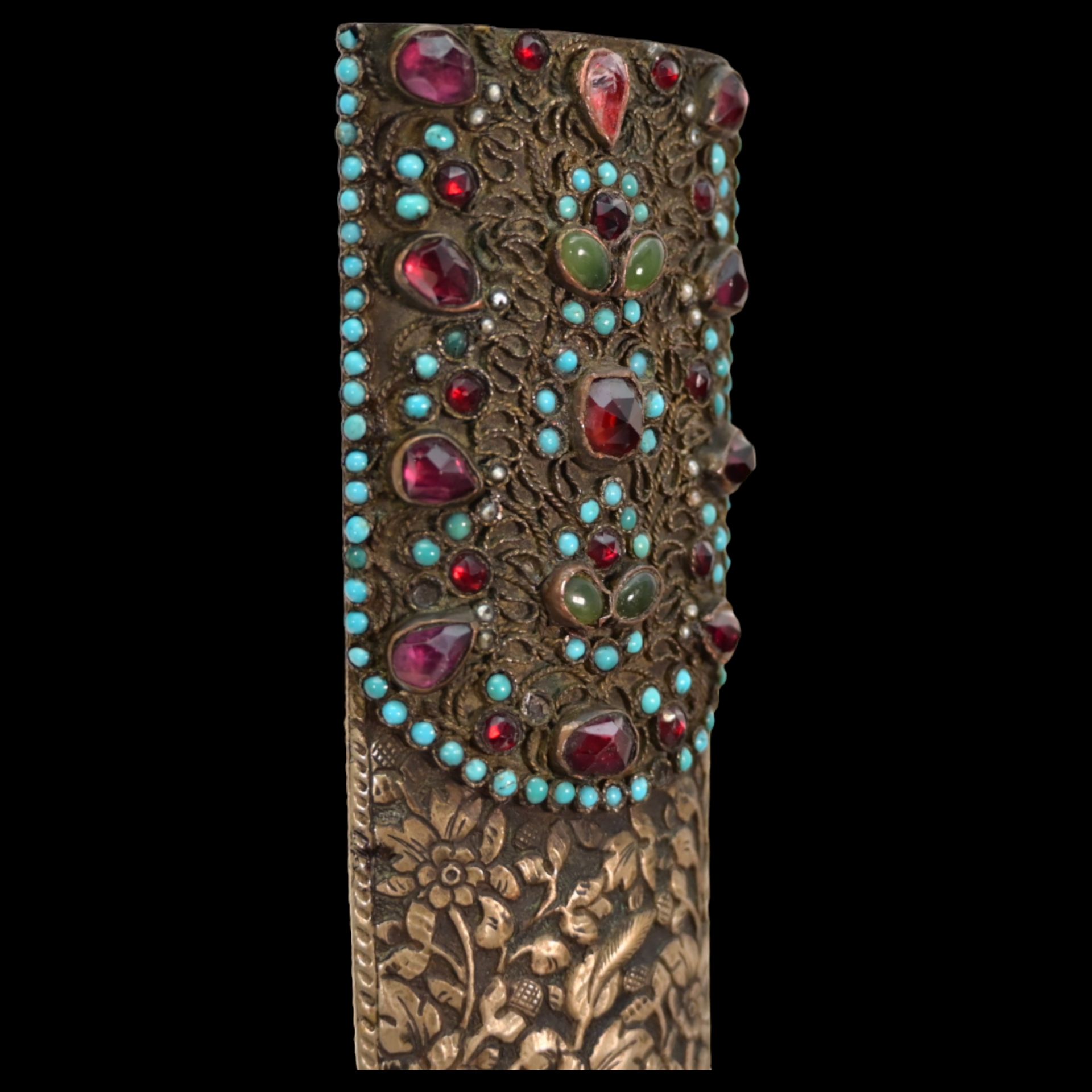 Very rare Dagger with jade handle, Wootz blade, precious stones and gold, Ottoman Empire, 18th C. - Bild 18 aus 19