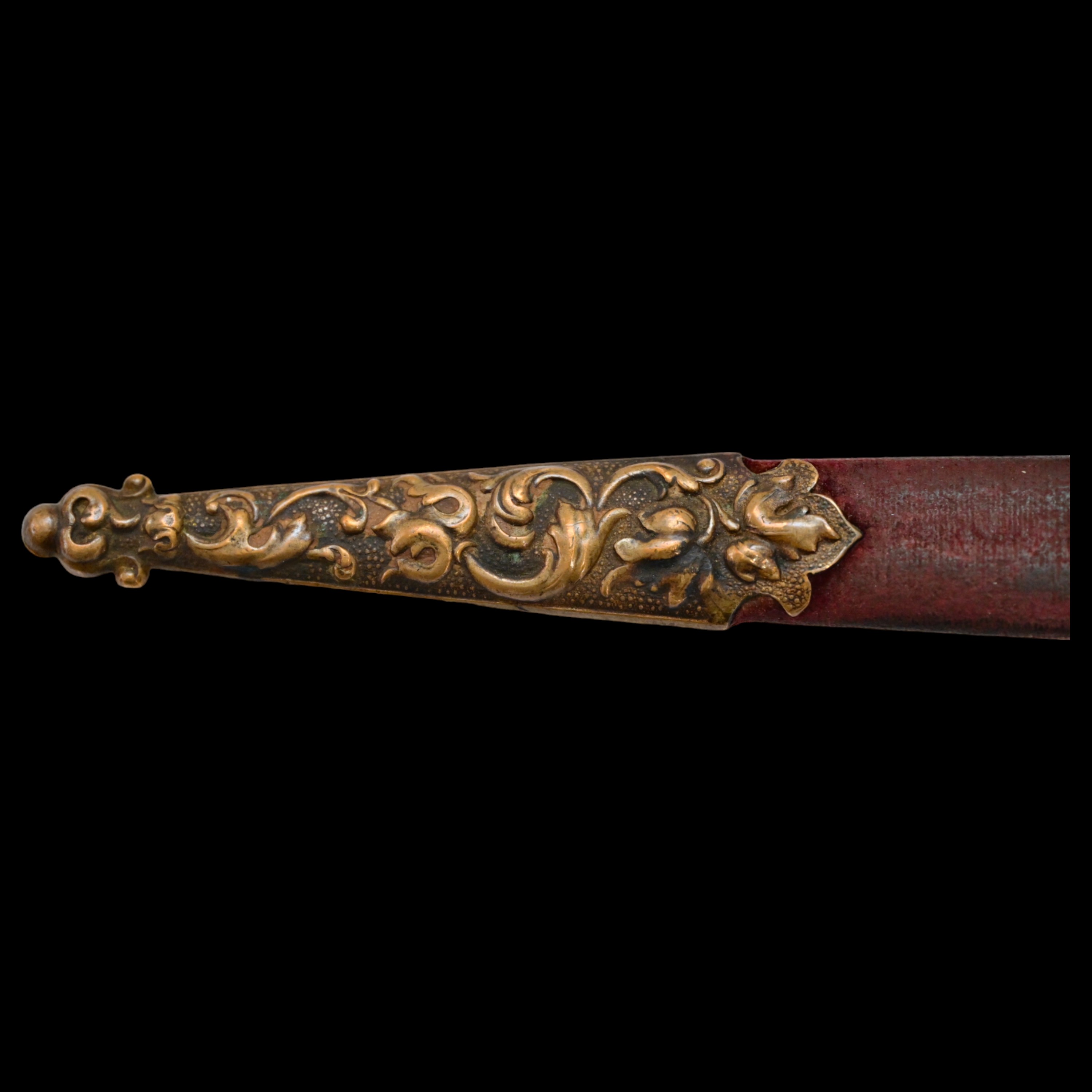 A Very high quality Dagger Renaissance Style Brass with inlaid colored stones, 19th century. - Image 5 of 9