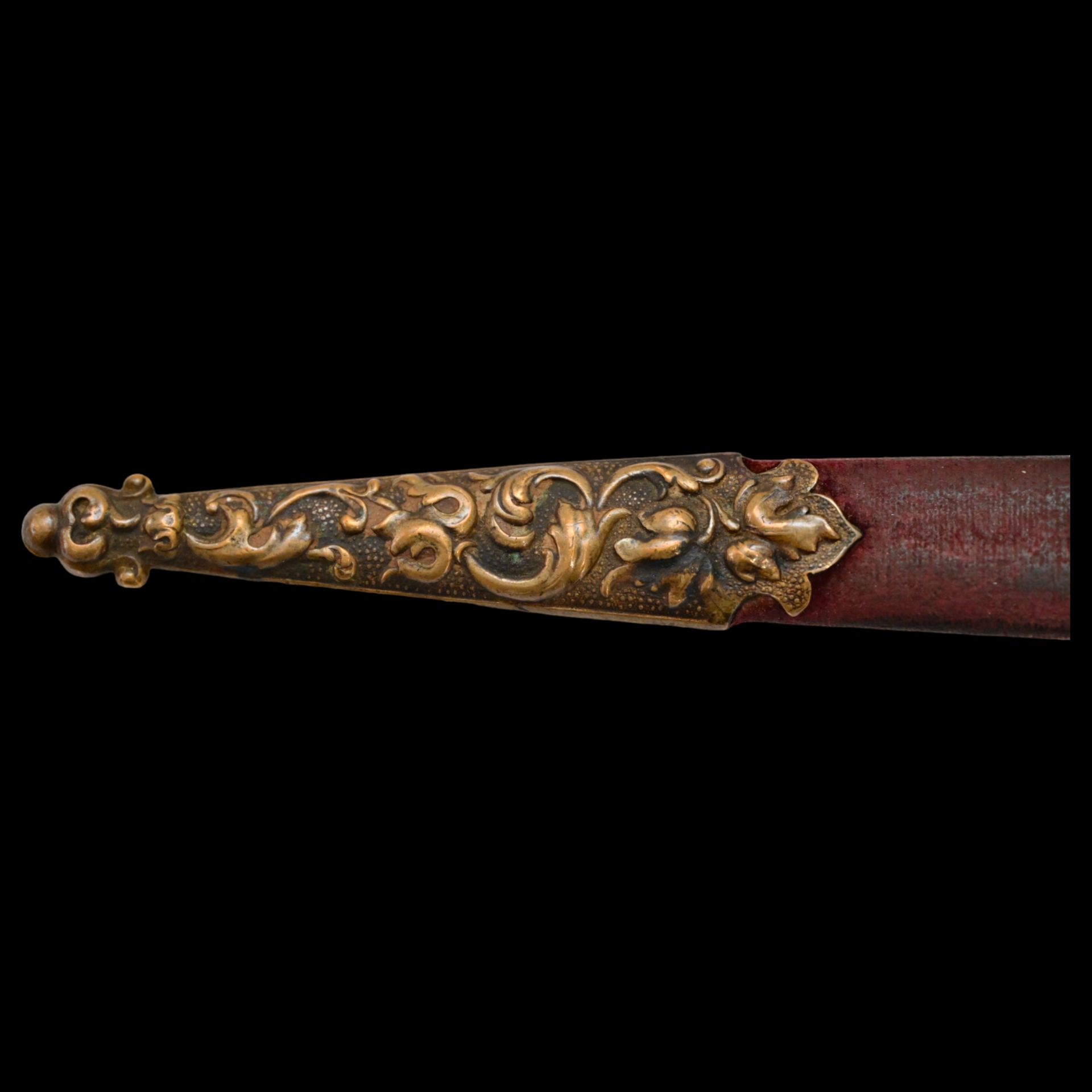 A Very high quality Dagger Renaissance Style Brass with inlaid colored stones, 19th century. - Bild 5 aus 9