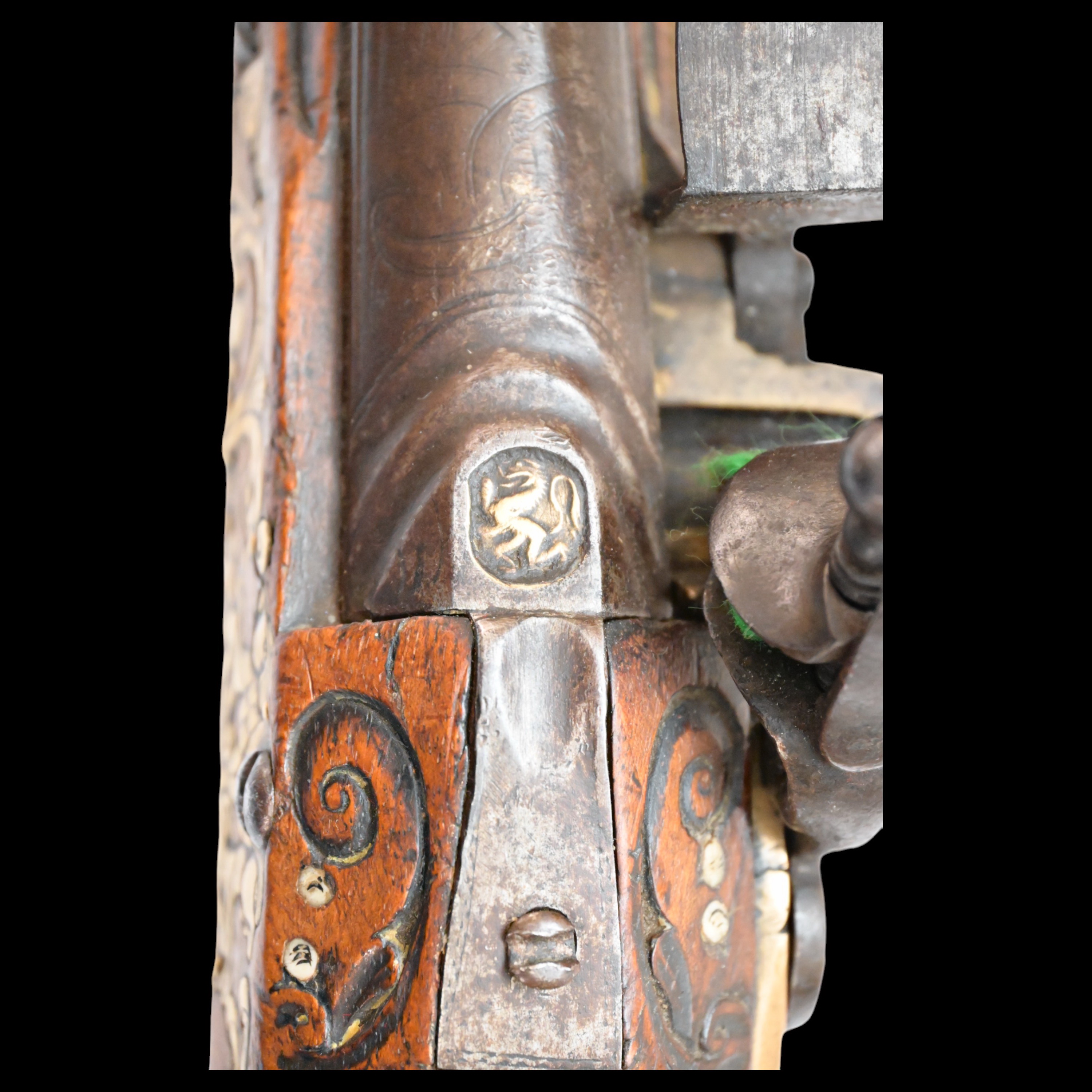 Rare, Richly decorated with inlay, flintlock pistol, Germany, last quarter of the 17th century. - Image 12 of 12