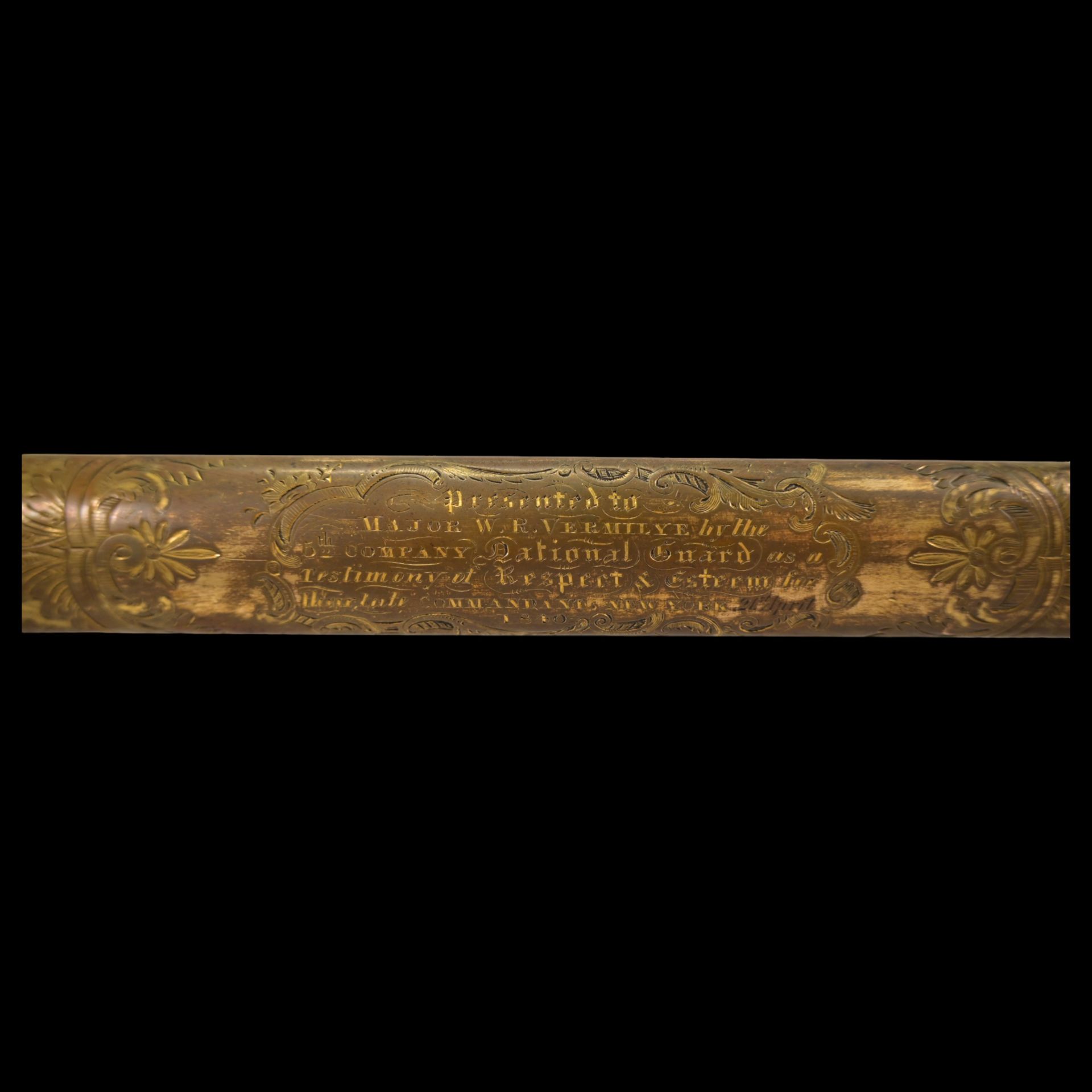 American gilt ceremonial sword, belonged to W.R. Vermilye, 19th century. - Bild 5 aus 19