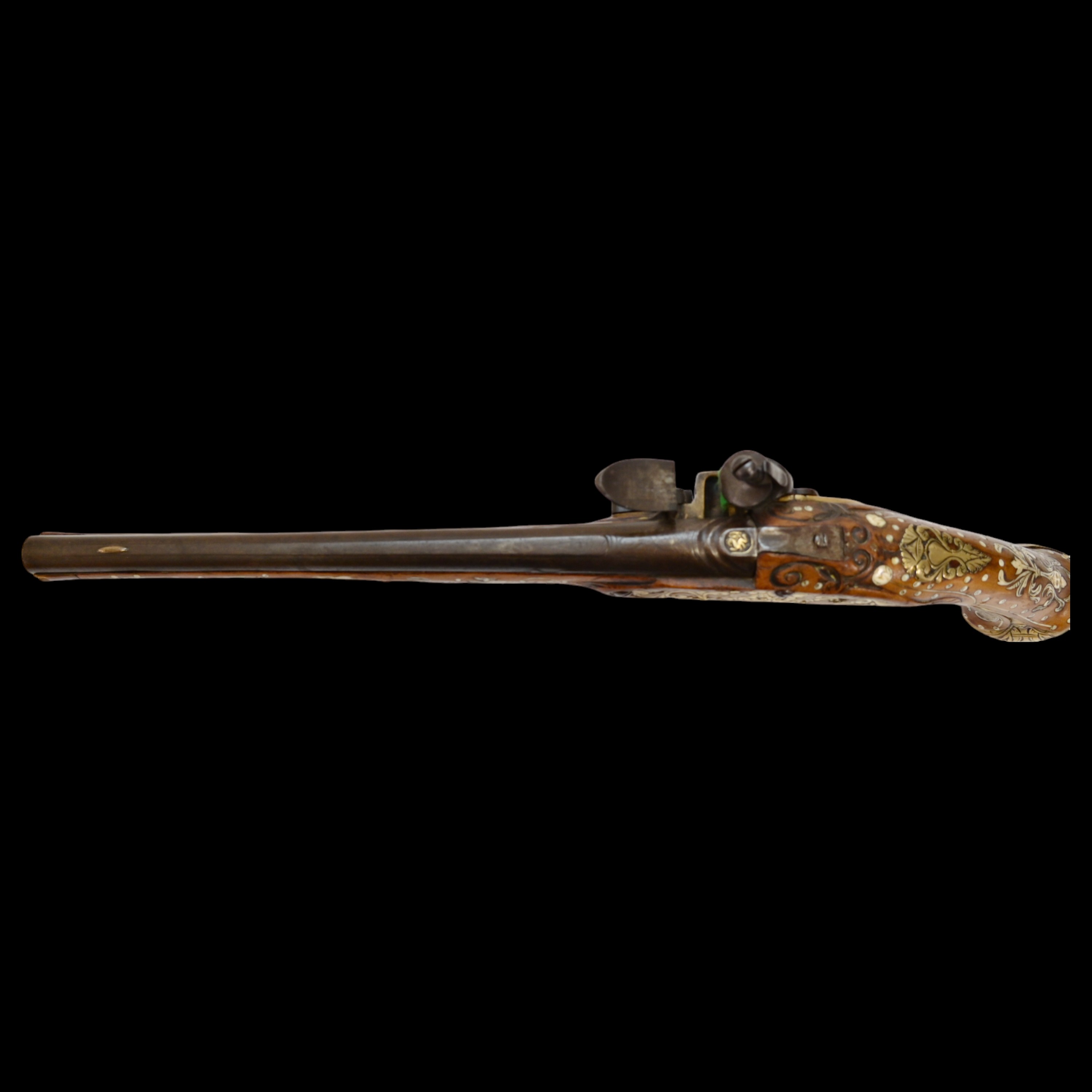 Rare, Richly decorated with inlay, flintlock pistol, Germany, last quarter of the 17th century. - Image 10 of 12