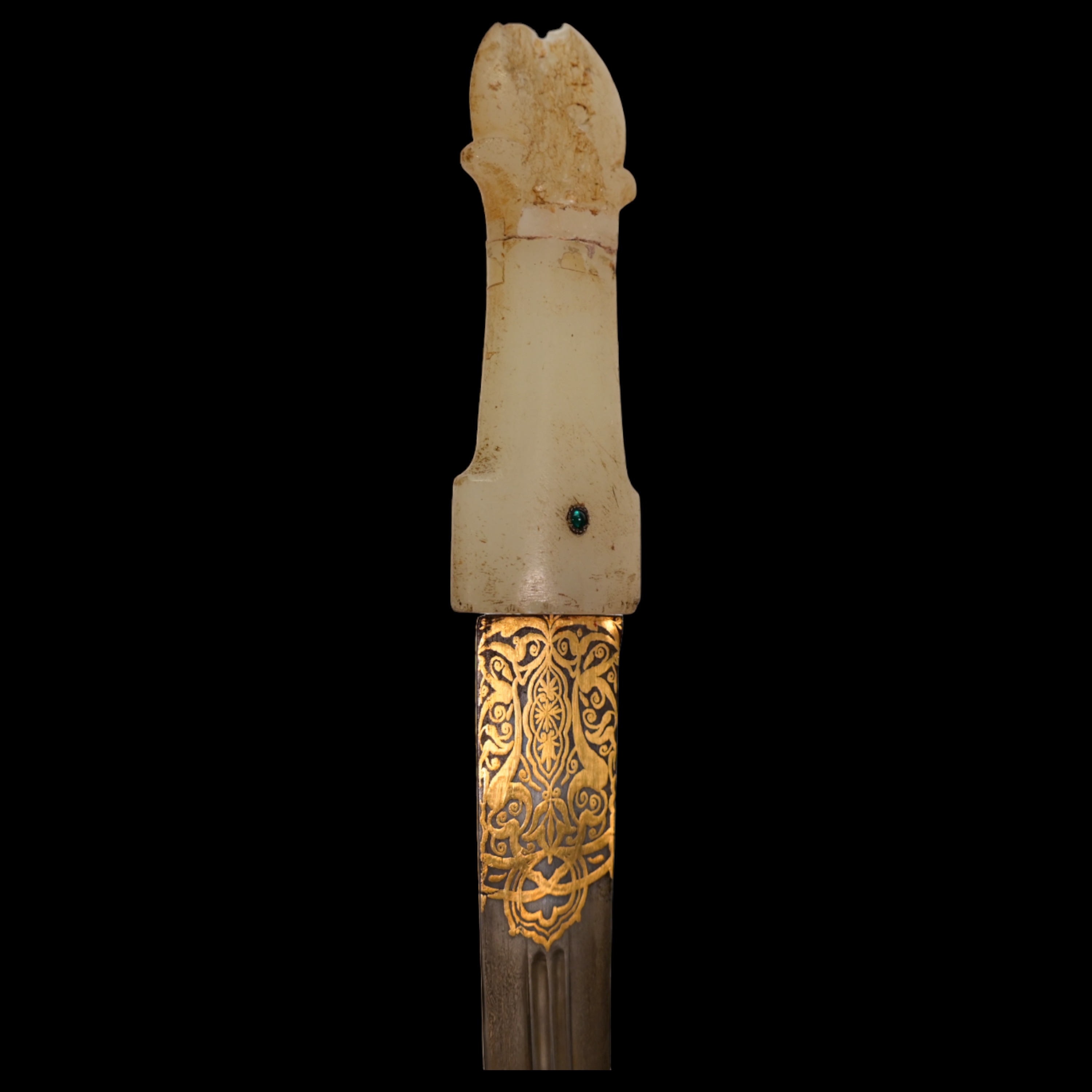 Very rare Dagger with jade handle, Wootz blade, precious stones and gold, Ottoman Empire, 18th C. - Image 15 of 19