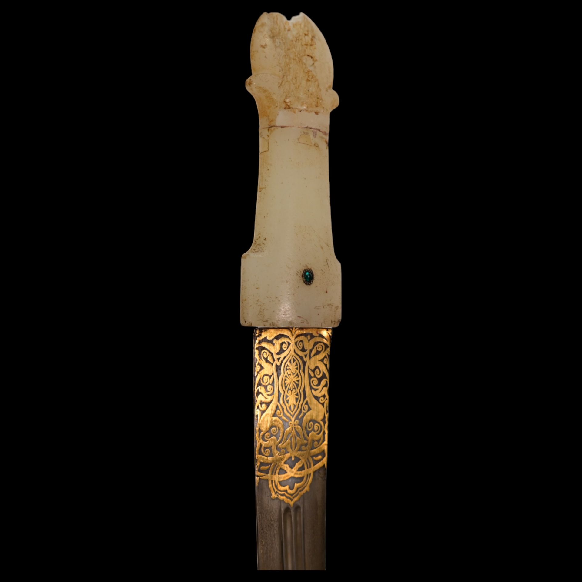 Very rare Dagger with jade handle, Wootz blade, precious stones and gold, Ottoman Empire, 18th C. - Bild 15 aus 19