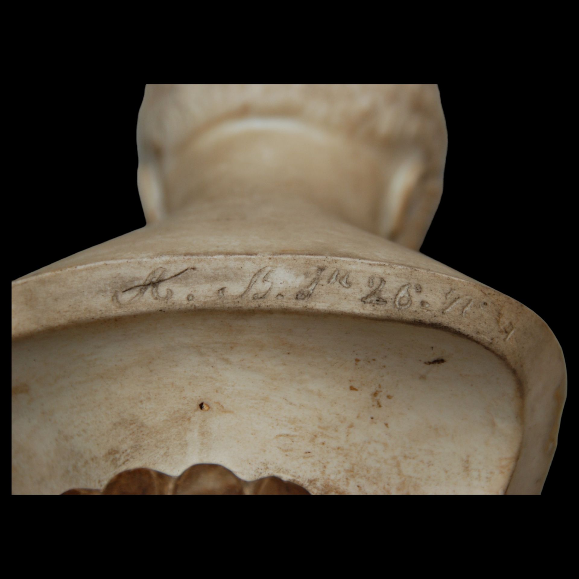 A SEVRES BISCUIT PORTRAIT BUST OF TSAR ALEXANDER I. 1826 - Image 12 of 13