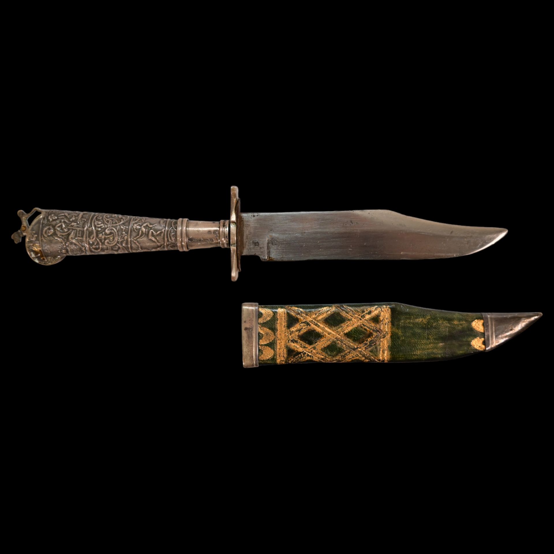 A silver mounted hunting knife, France 19th century. - Image 11 of 13