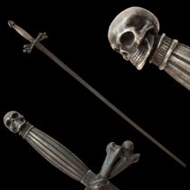 Extra Rare Masonic sword for a master of the highest rank with silver hilt, France, 19th C.
