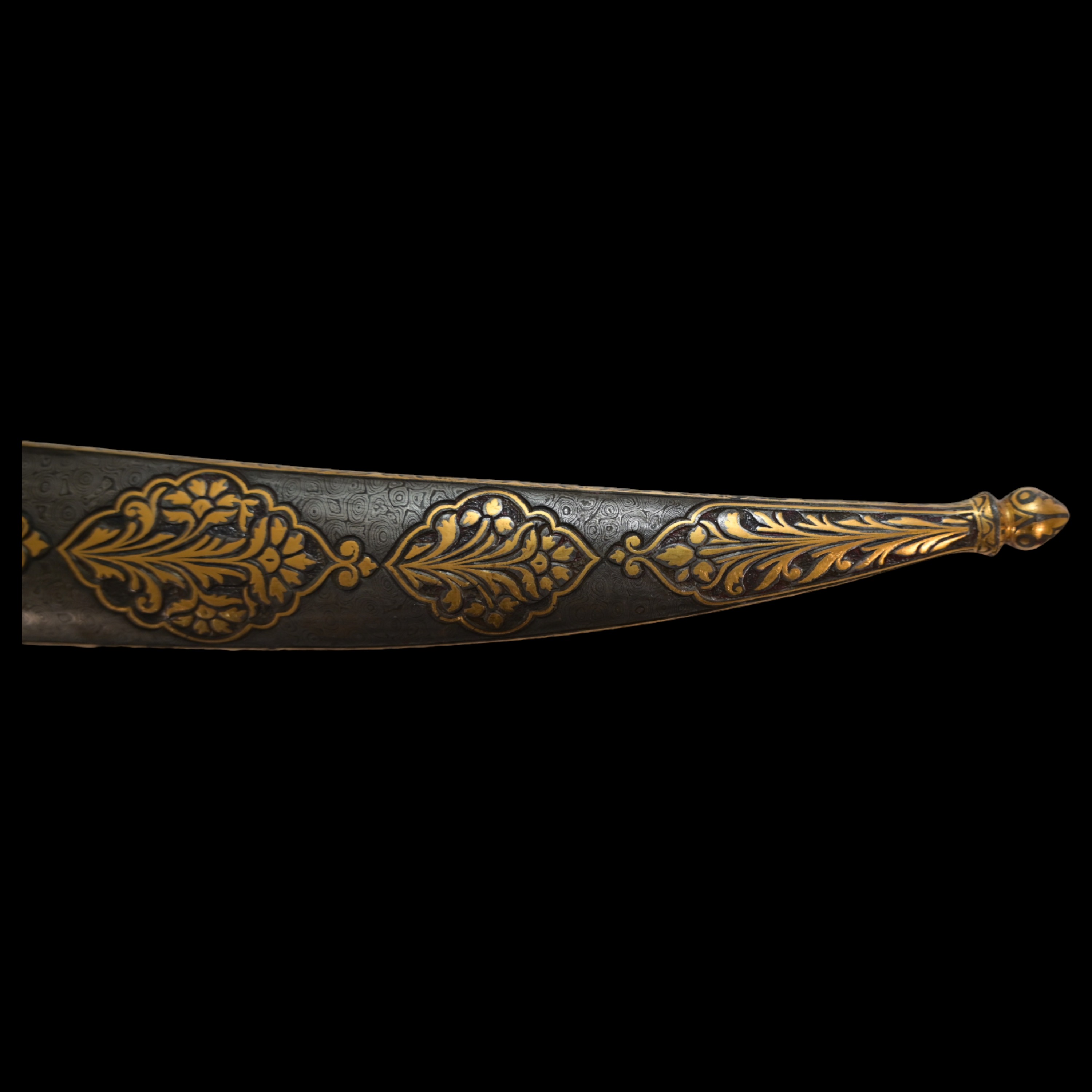 Richly decorated gold kofgari Indian dagger with wootz blade, 19th century. - Image 9 of 12