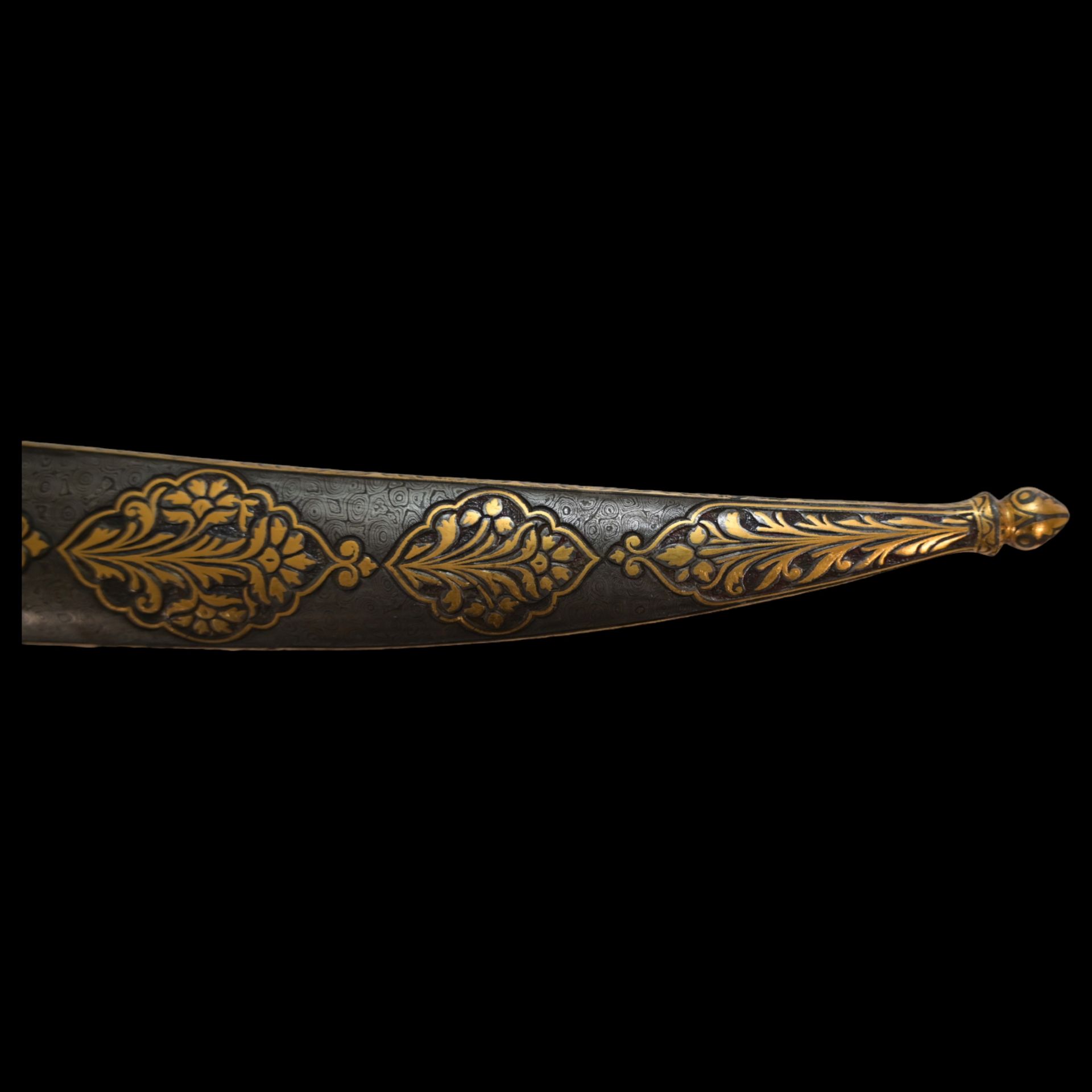 Richly decorated gold kofgari Indian dagger with wootz blade, 19th century. - Bild 9 aus 12