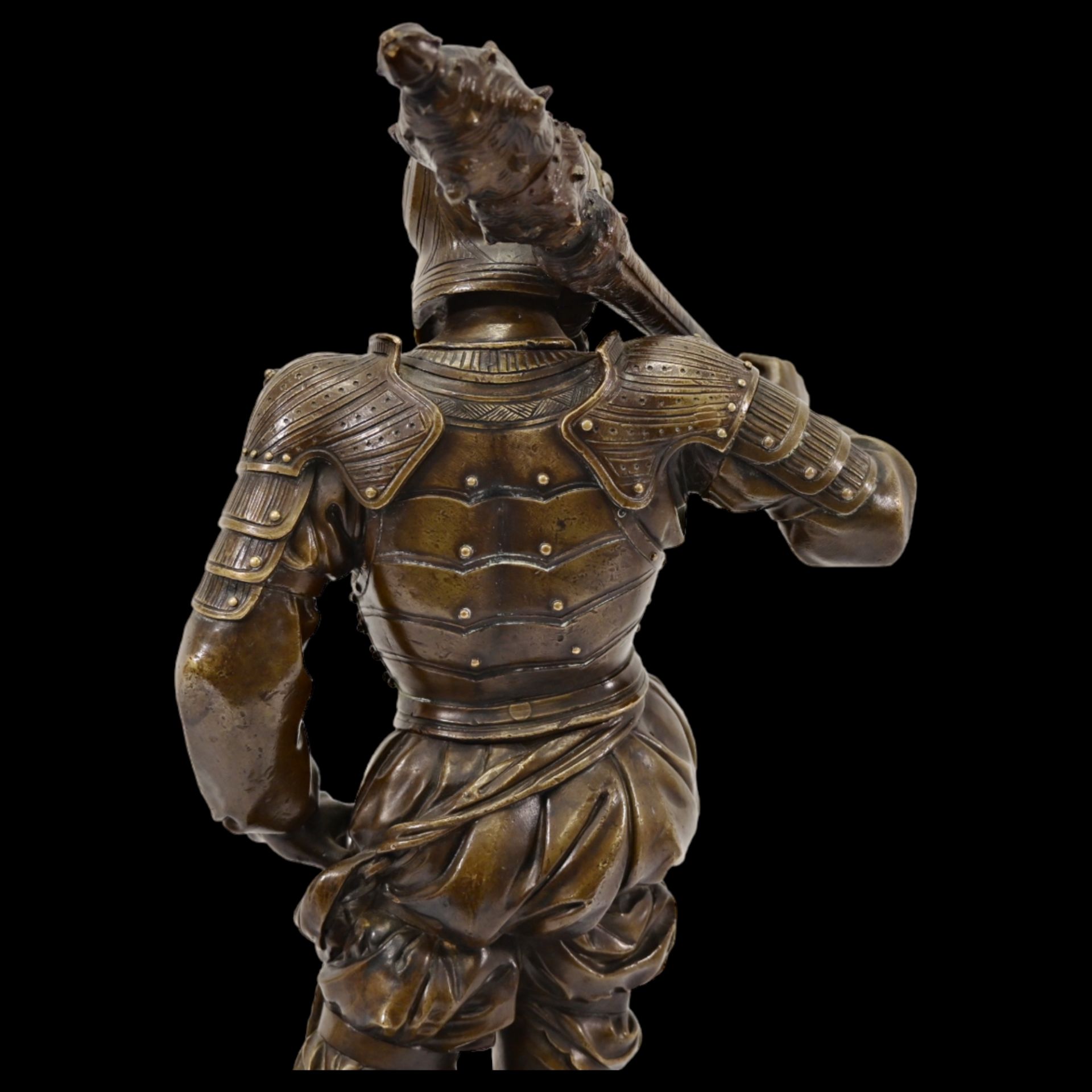 Bronze figure of a 16th century Landschnecht. France, mid 19th century. - Image 7 of 9