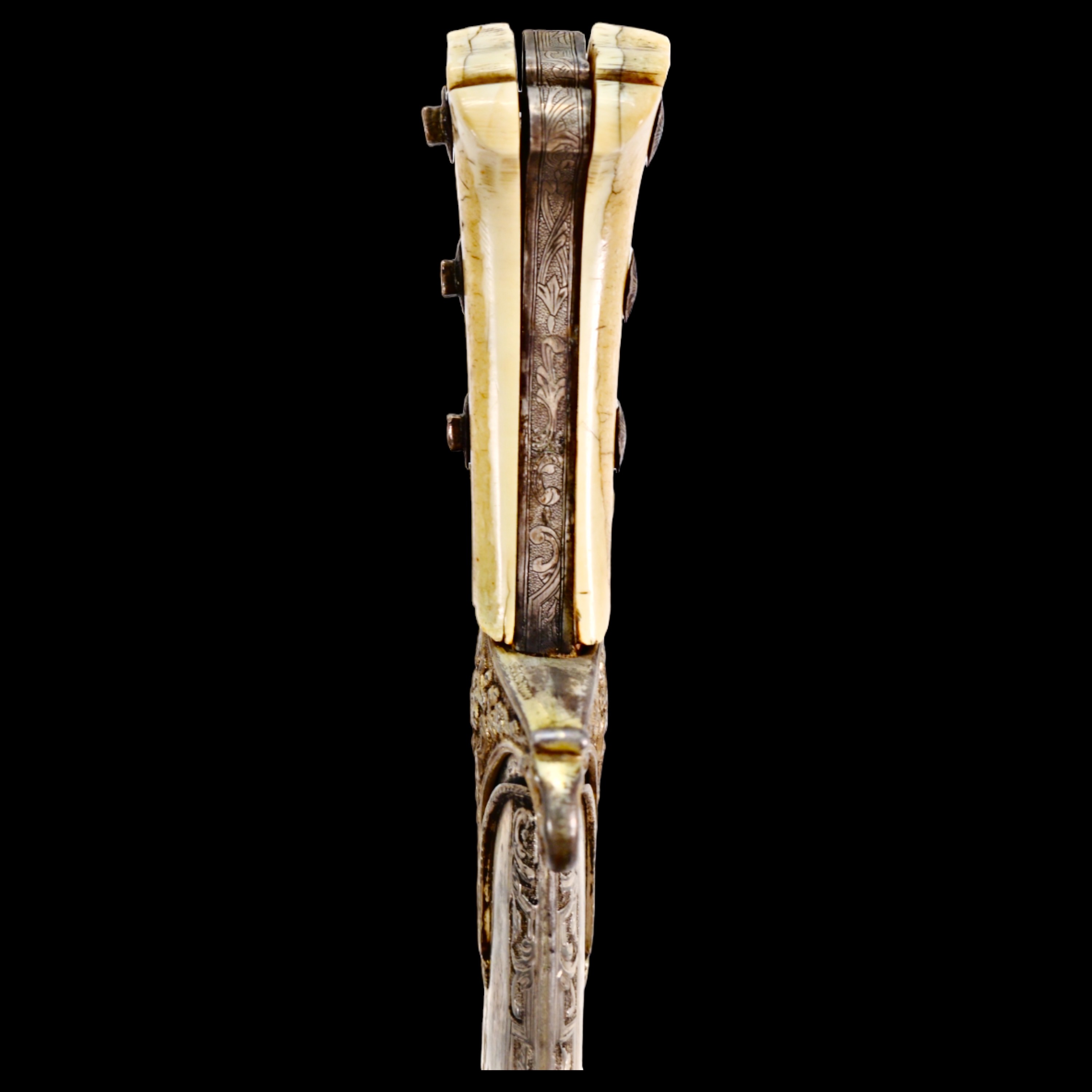 Rare Ottoman saber KARABELA, wootz blade, silver with the tugra of Sultan Ahmed III, early 18th C. - Image 16 of 27