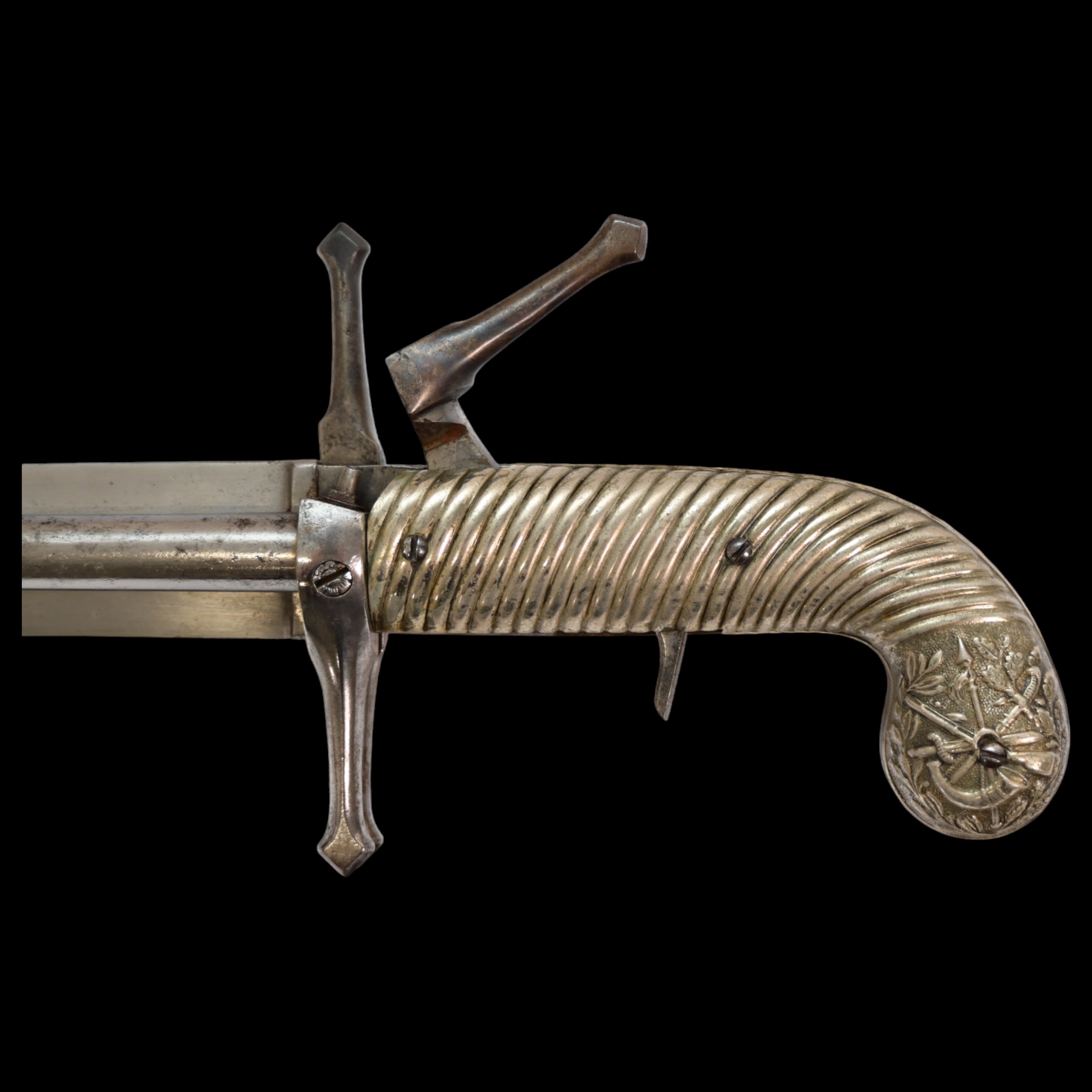French D.B Dumonthier Dagger, Percussion Double Barrel Pistol, circa 1855-60. - Image 15 of 19
