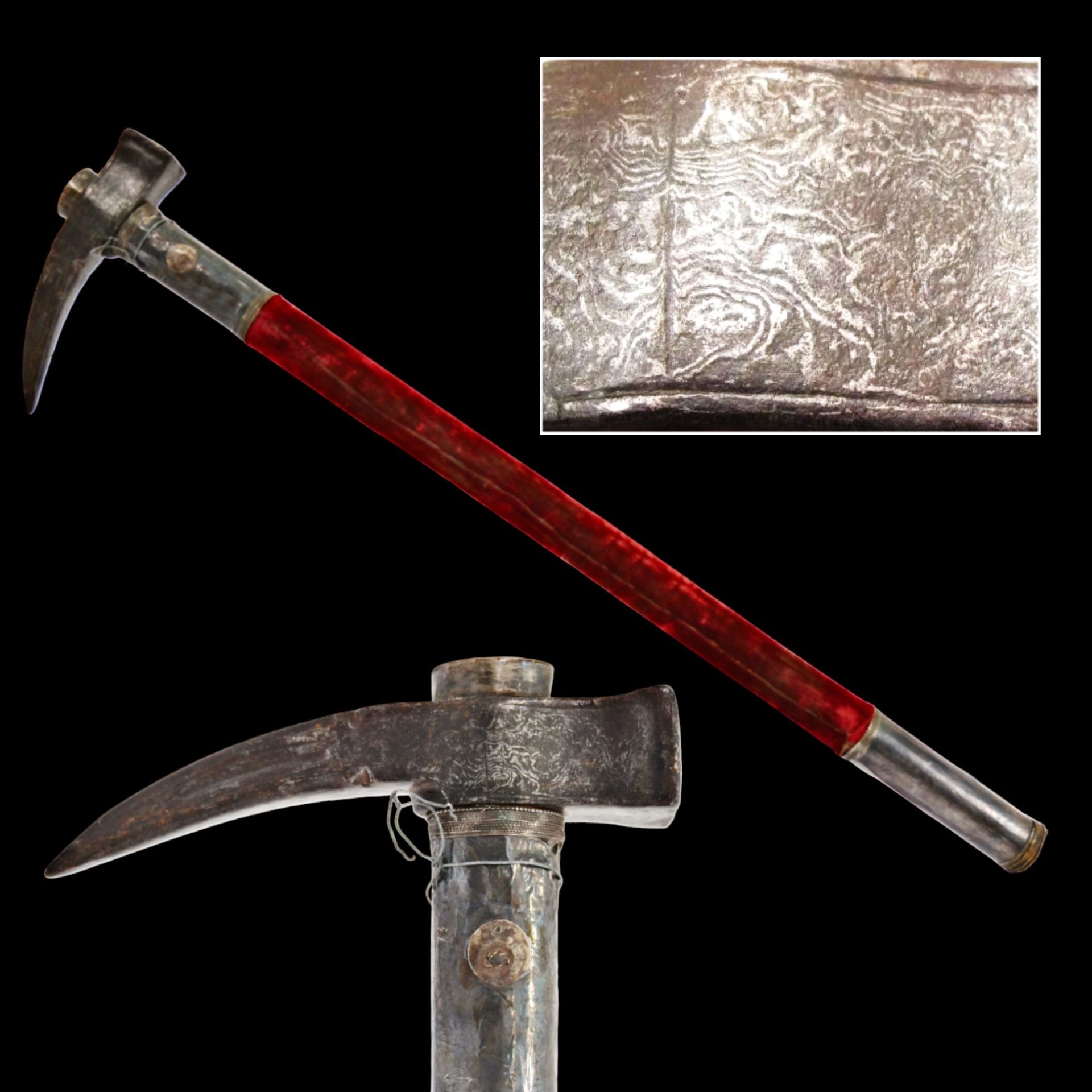 A RARE OTTOMAN WAR HAMMER, KULUNK, CEKAN, 17TH CENTURY.