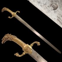 A very rare French sword with a hilt decorated with an eagle's head, circa 1800.